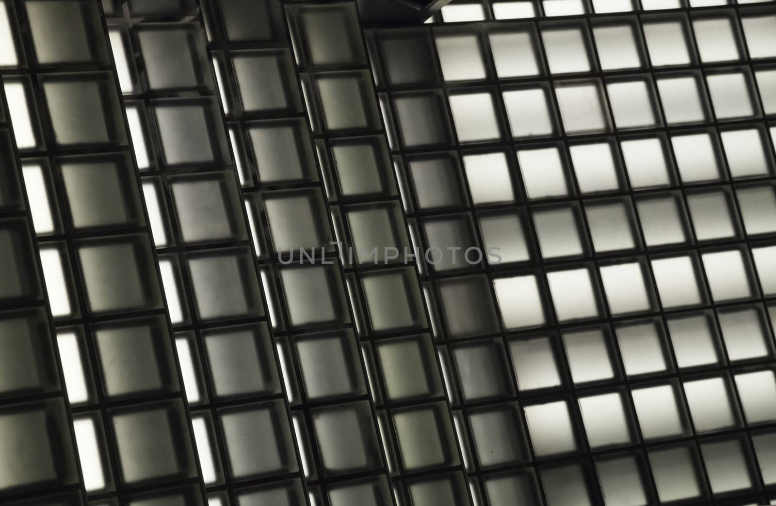 Texture of black and white squares with backlite