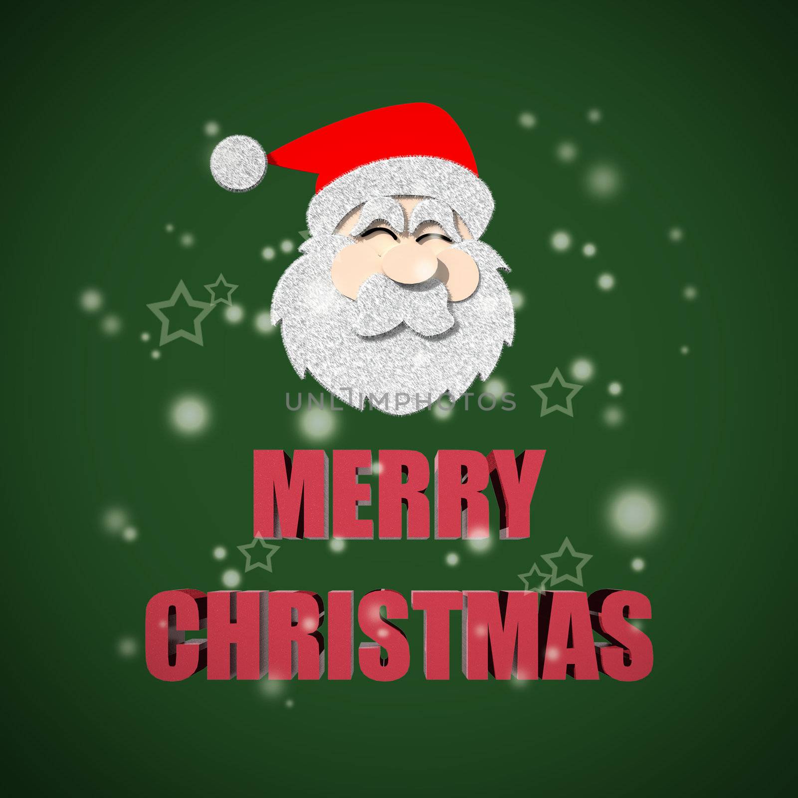 Merry Christmas lettering on green background