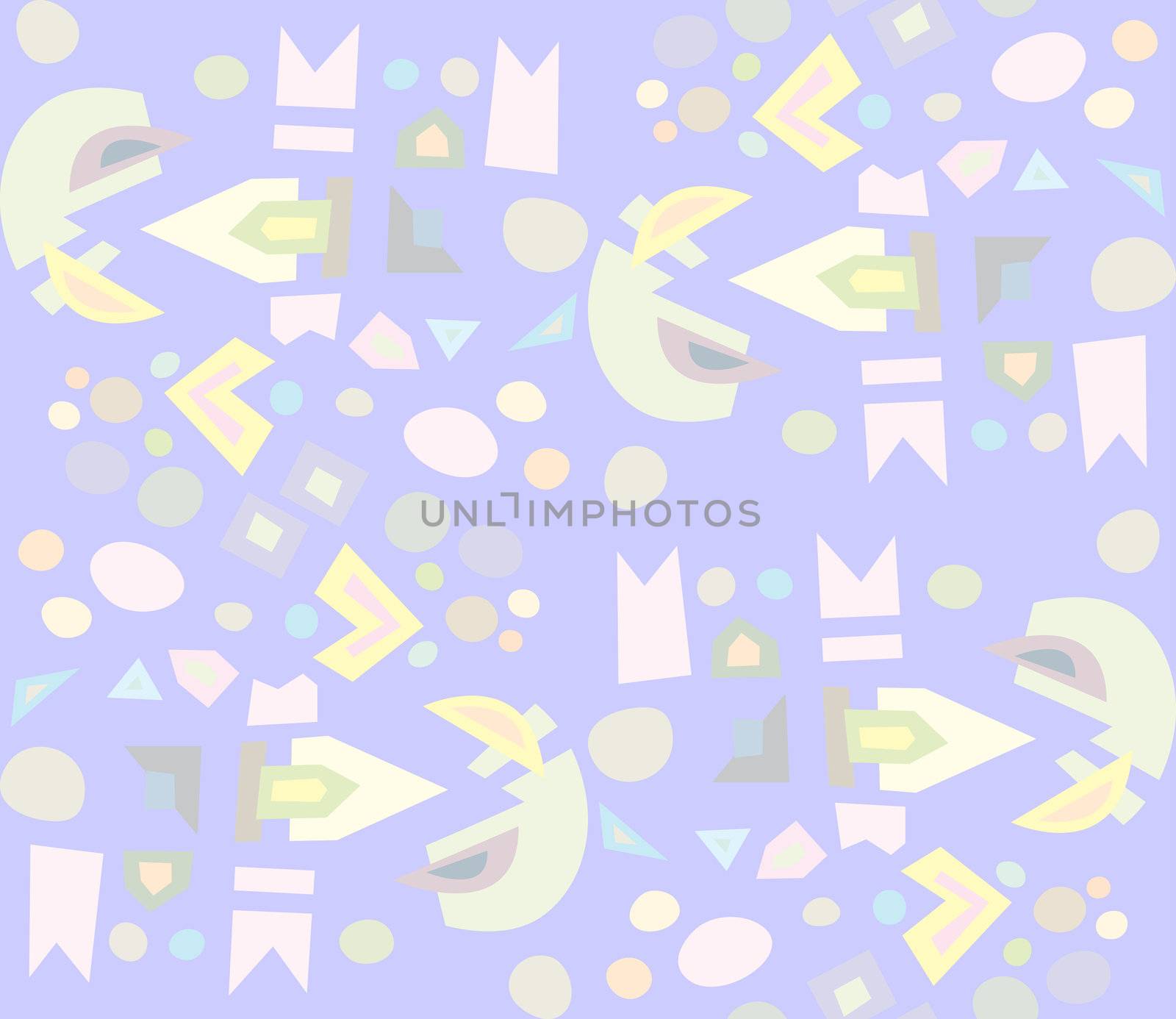 Seamless background pattern of curved and angled shapes