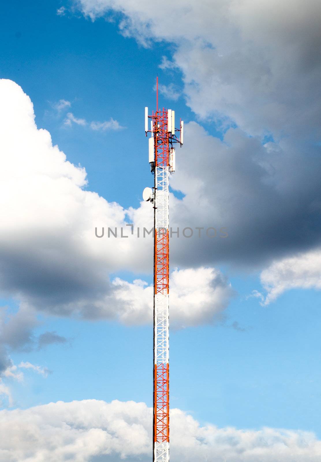 mobile telecommunication tower with sky background by geargodz