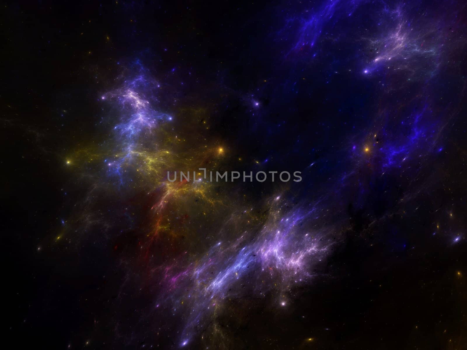  illustration of deep space image beyond our galaxy with nebula and cluster of galaxies as background and texture