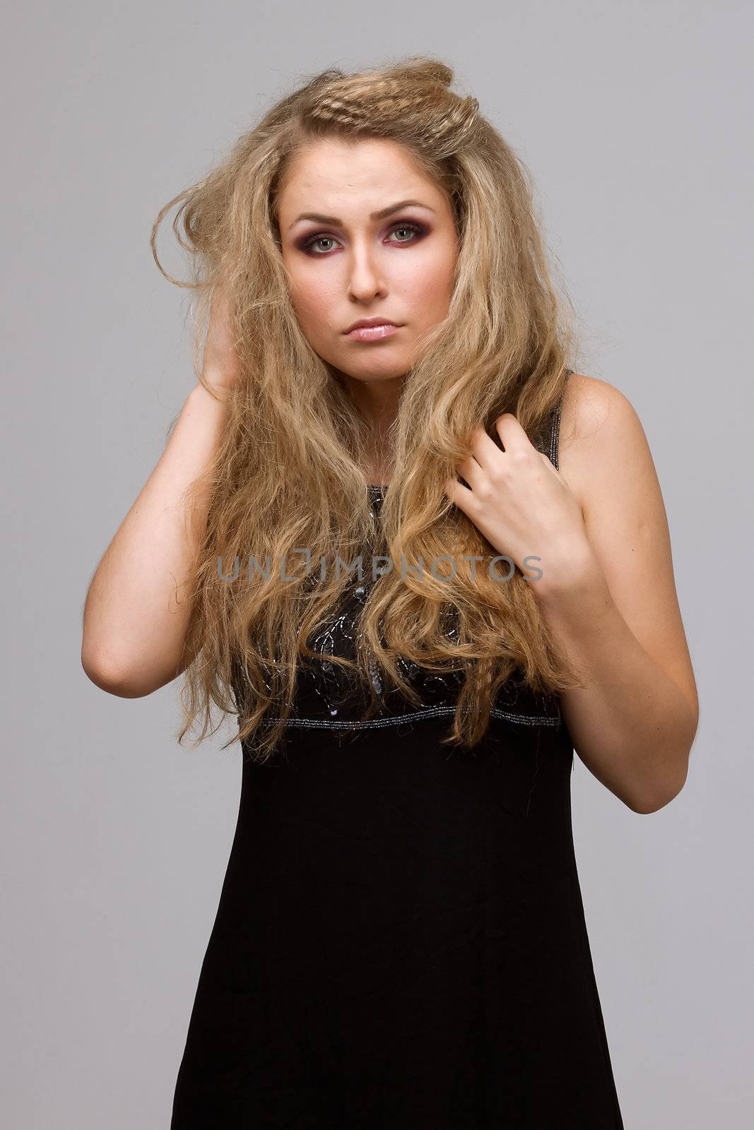 beautiful blonde with gorgeous curly hair