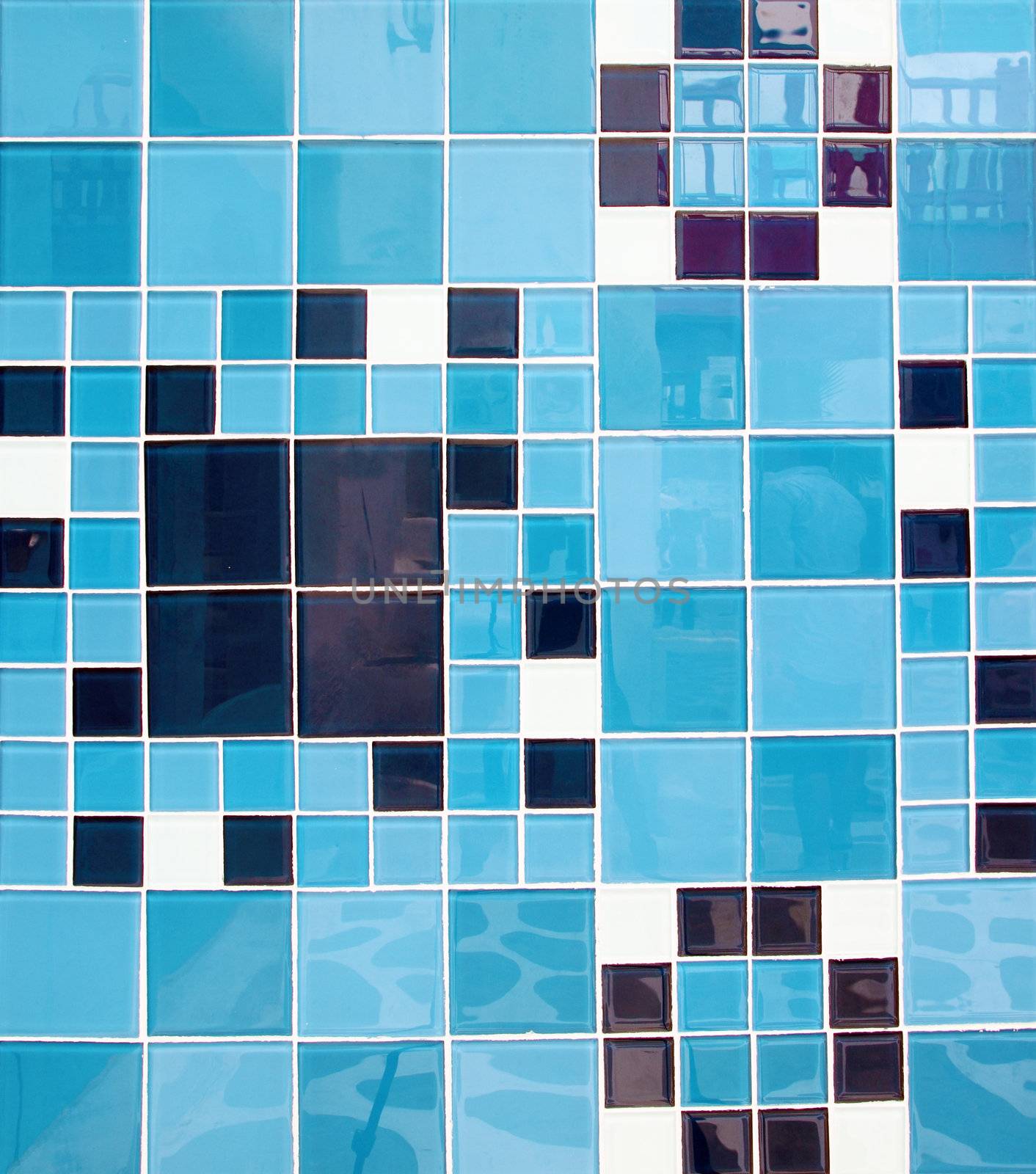 square blue tiles abstract pattern background