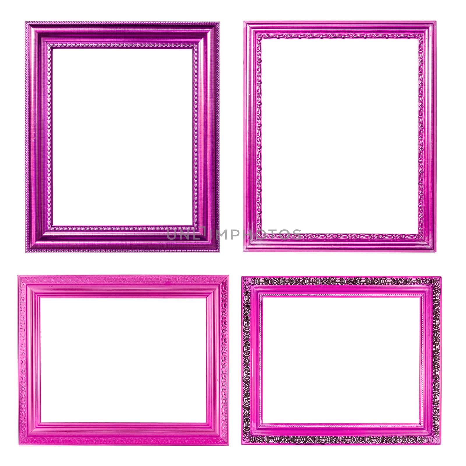 4 pink frame on white background