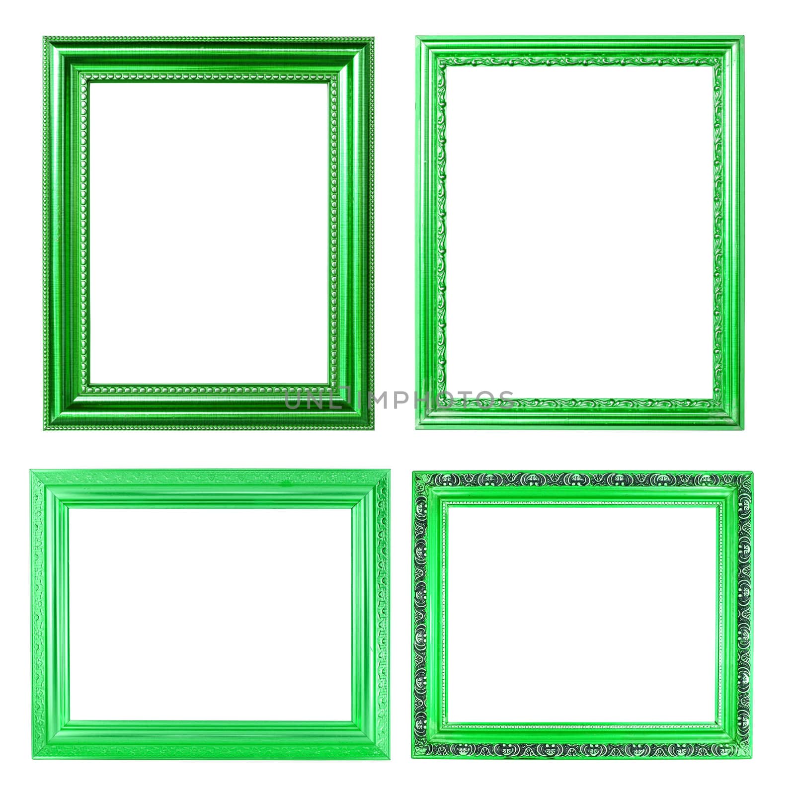 4 green frame on white background by geargodz