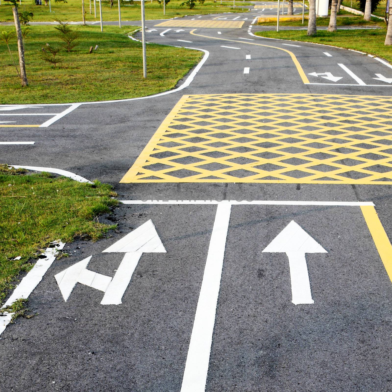 small road and traffic markings