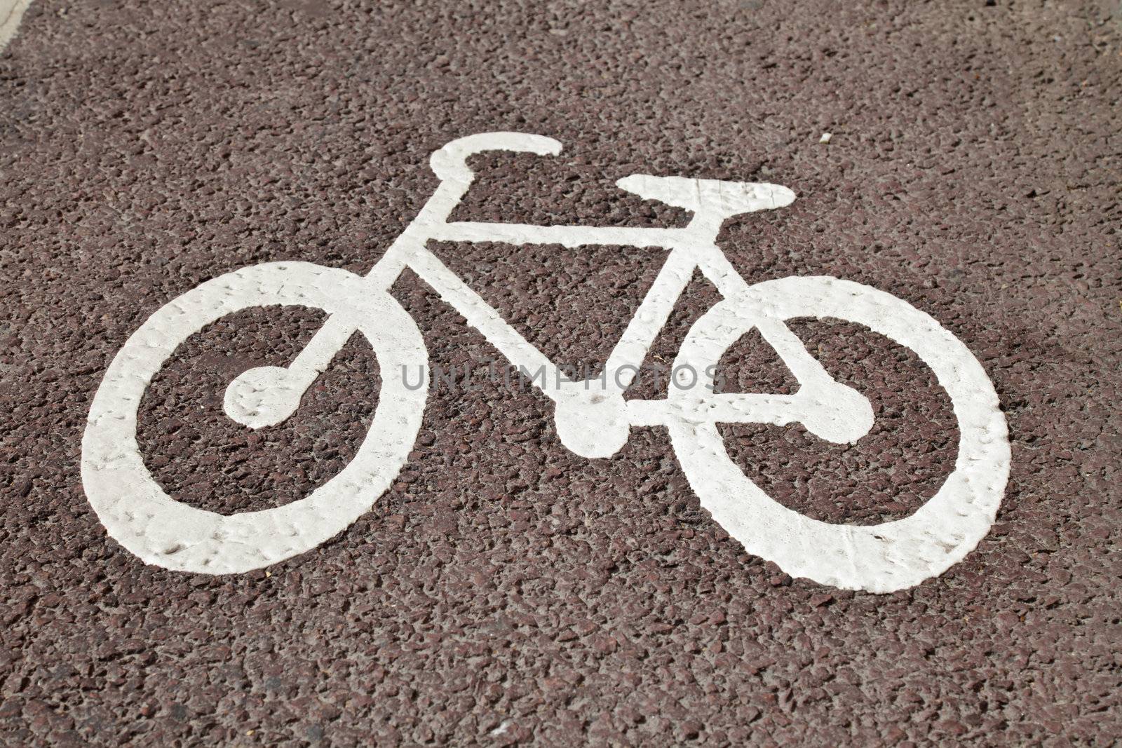 Bike lane sign on a cycle track