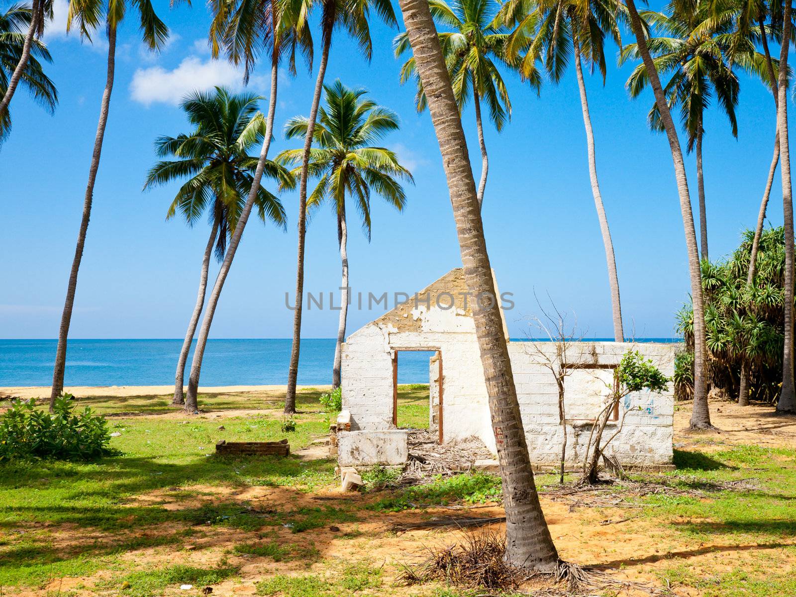 Remains of the house damaged by Tsunami in 2004, Sri Lanka