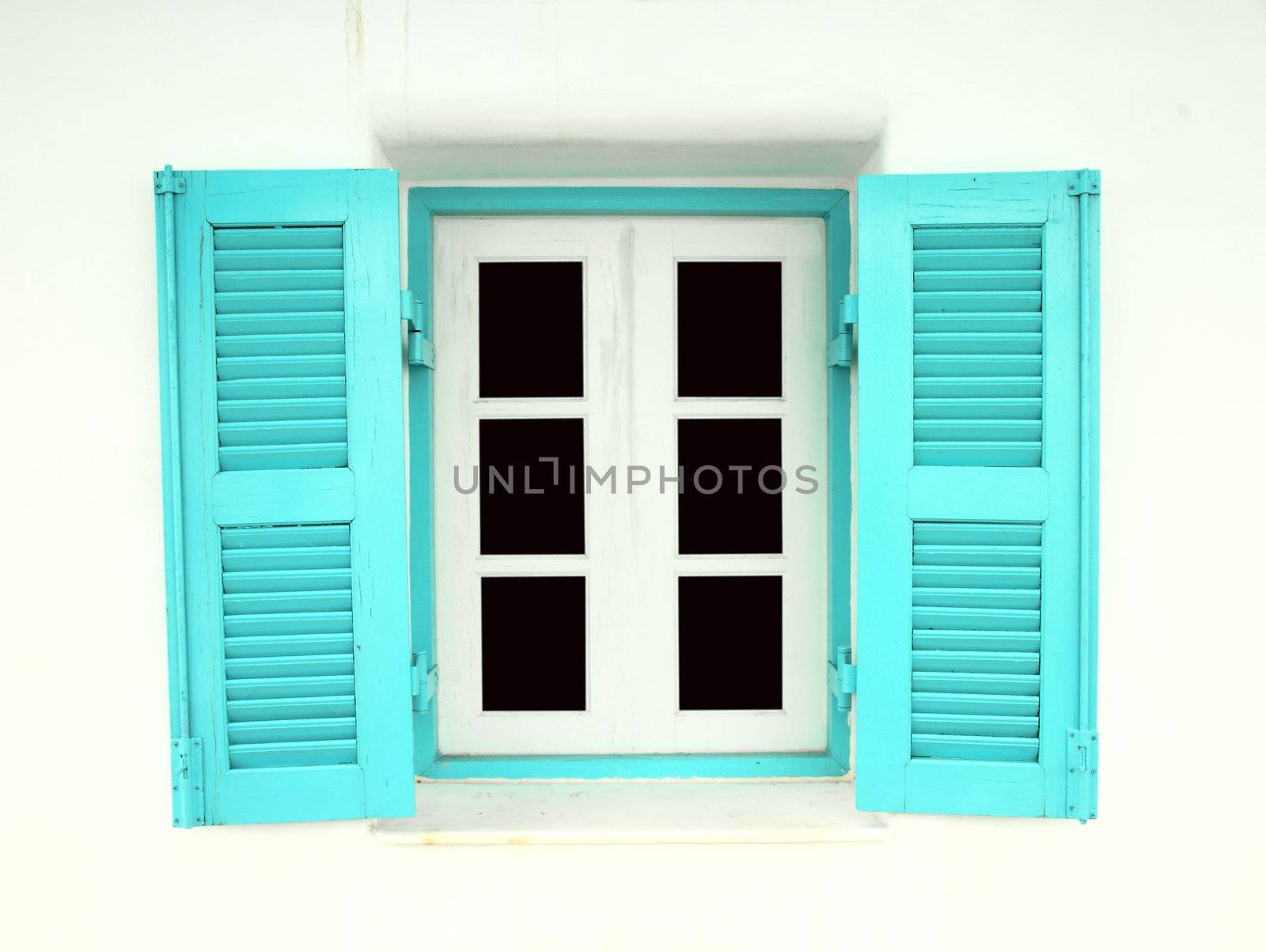 Greek Style windows  on white wall