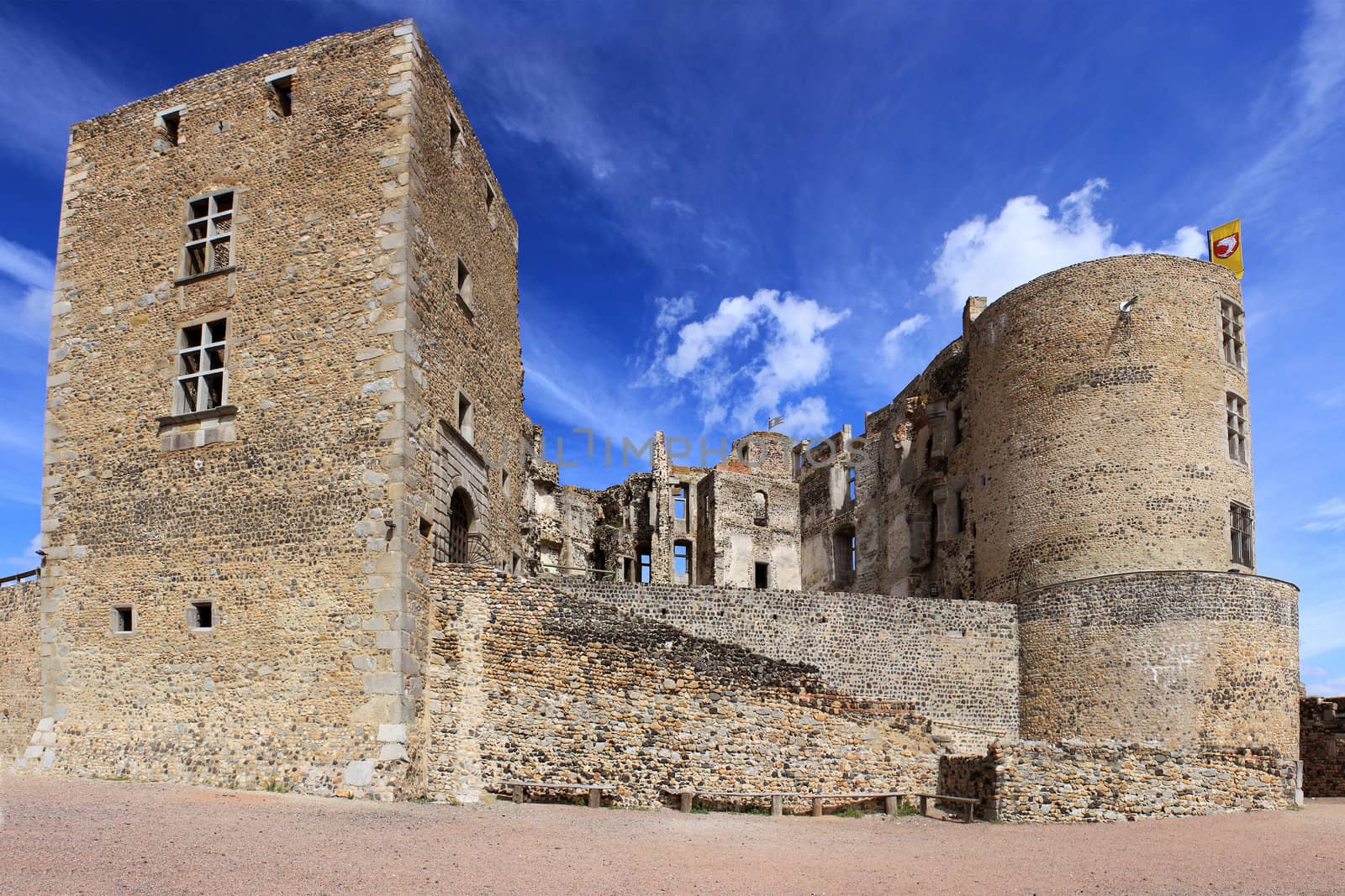 Extremely ancient castle ruins some in the course of restoration