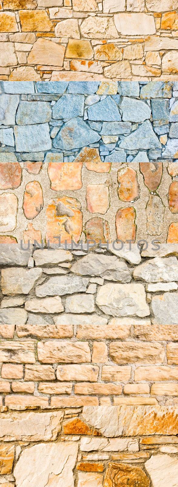 Set of stone tile wall patterns