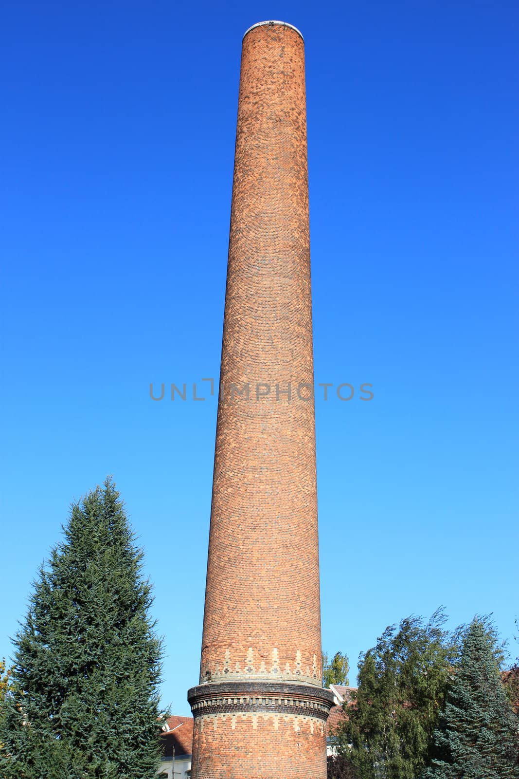 A large factory chimney built out of bricks