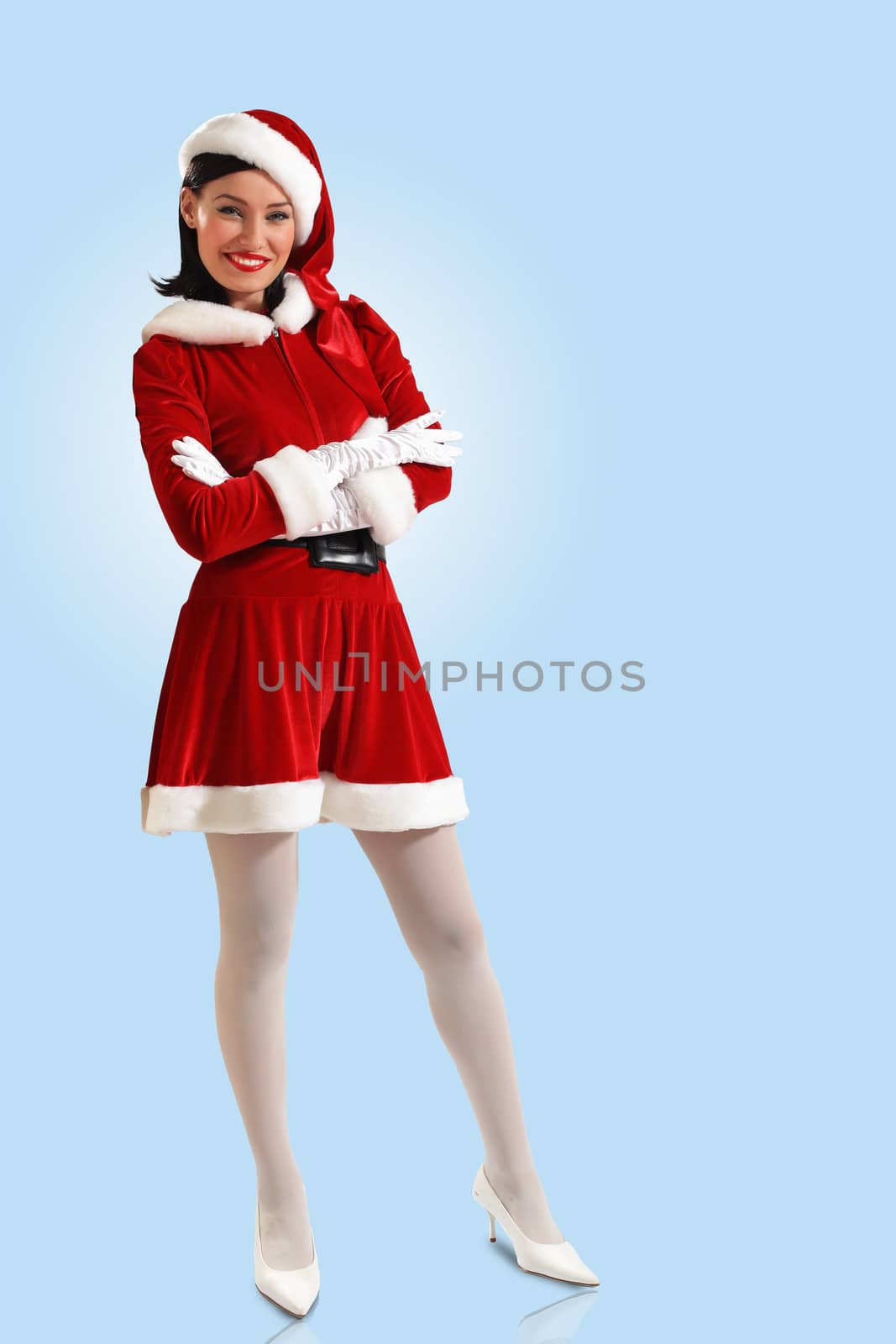 Attracive girl in santa clothes by sergey_nivens