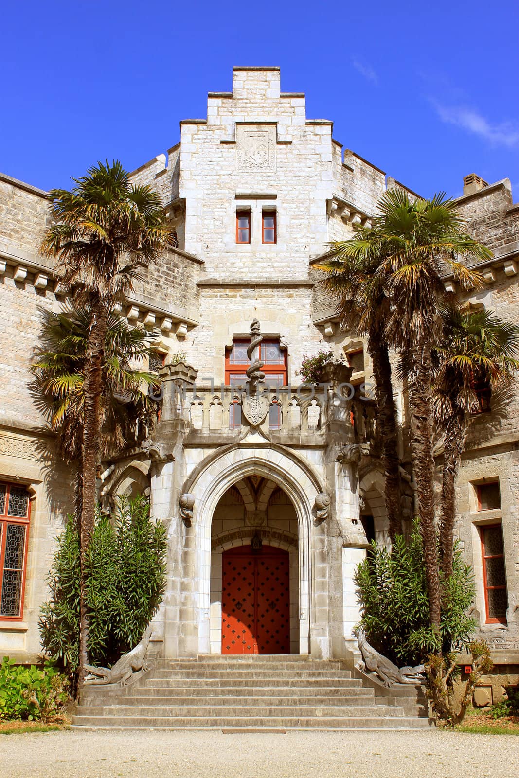 Abbadia castle entrance to Hendaye in the Basque country in France