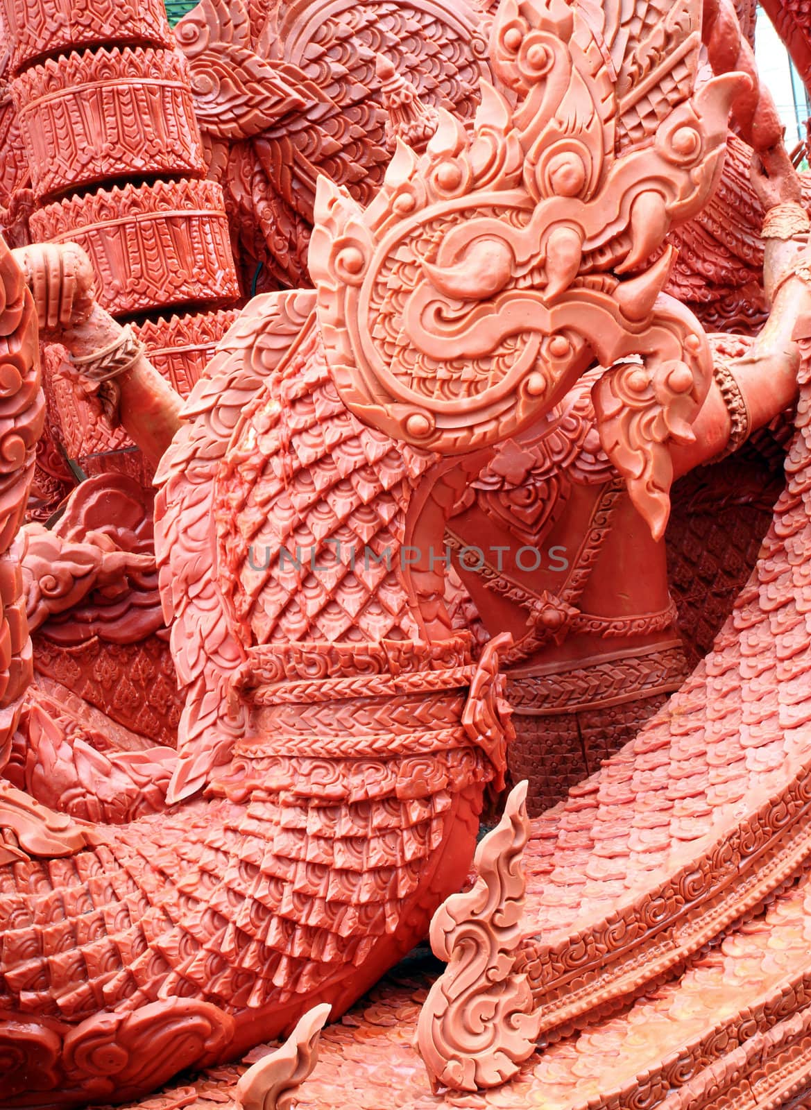 King of Naga carving candle texture festival