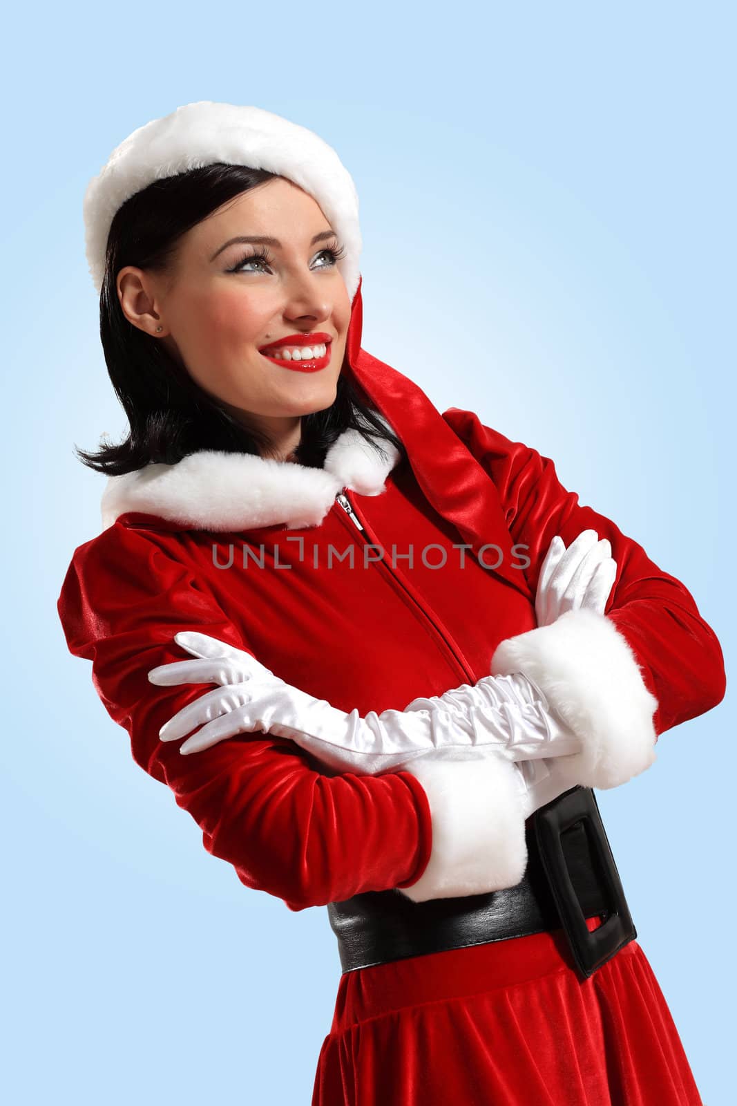 Attracive girl in santa clothes by sergey_nivens