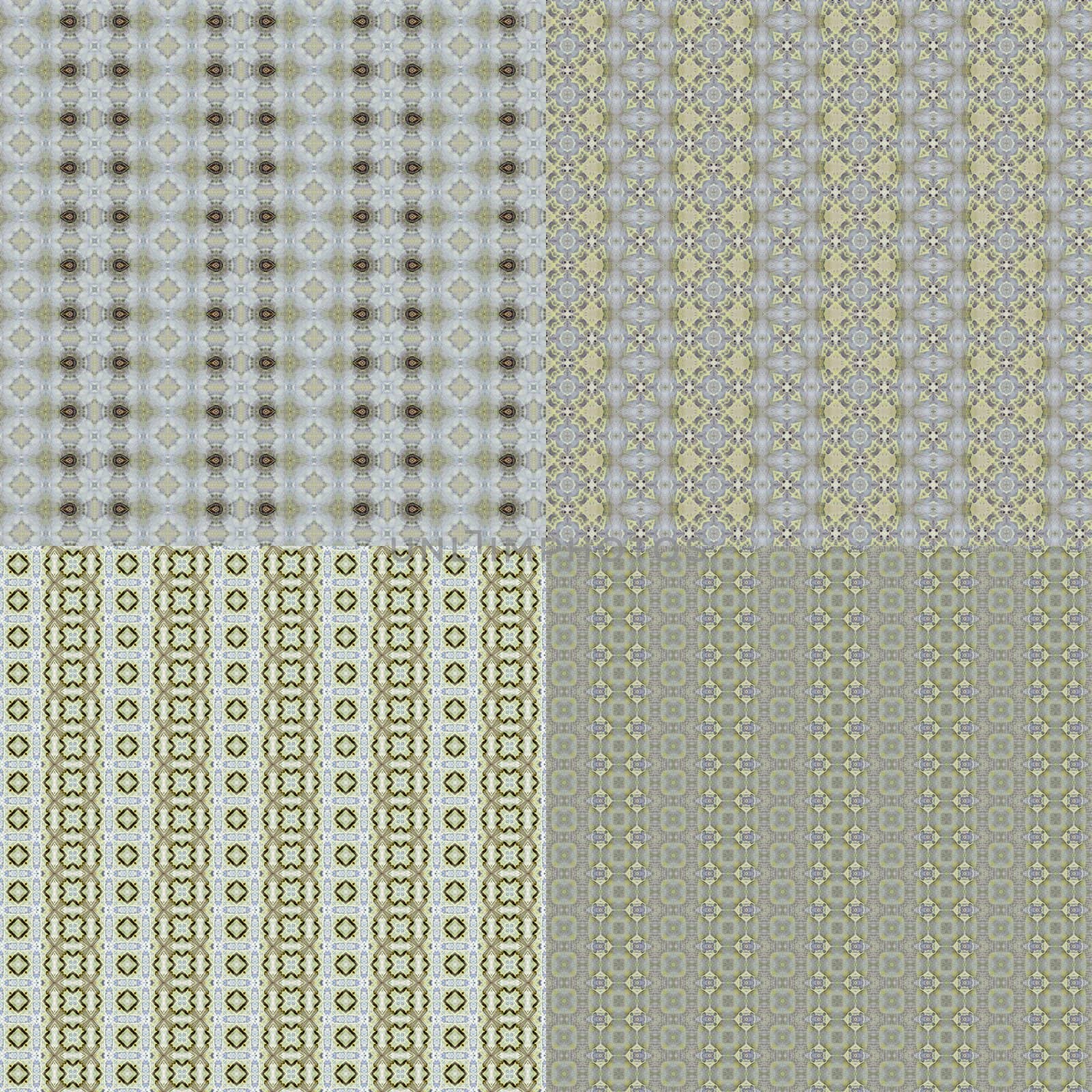 Set vintage shabby background with classy patterns. Geometric or floral pattern on paper texture in grunge style.