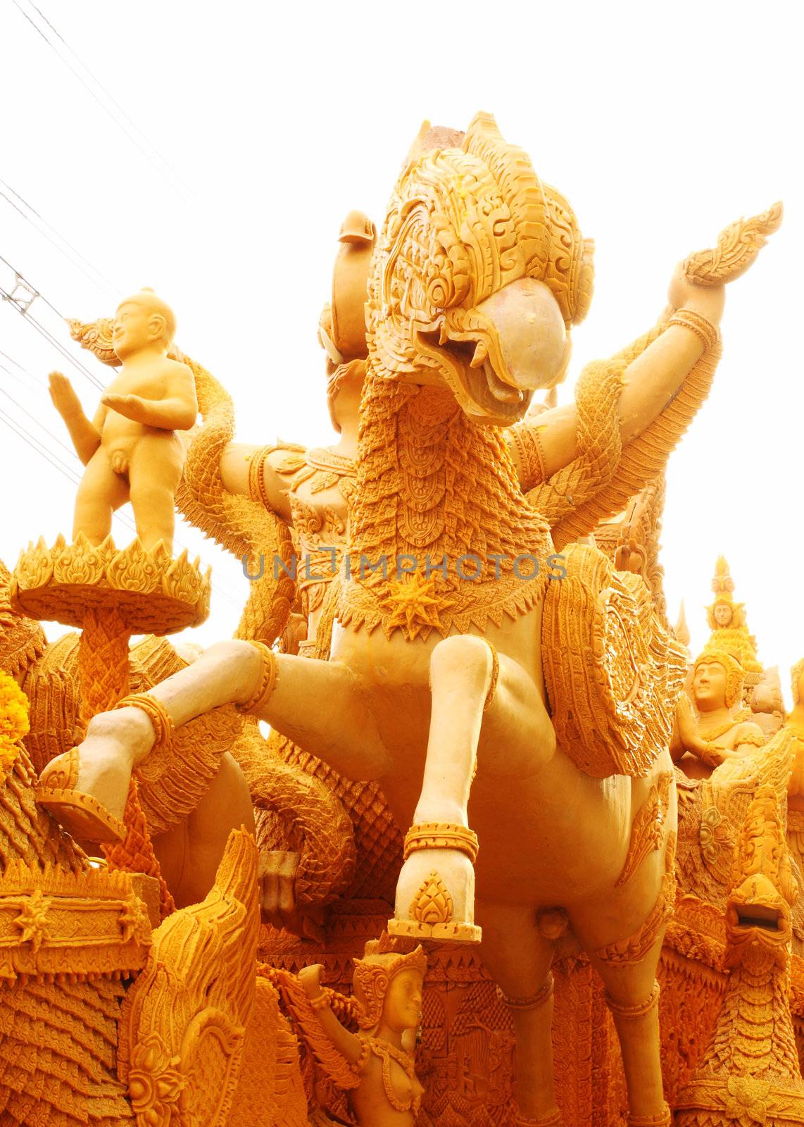 Horses carving candle festival, Thailand