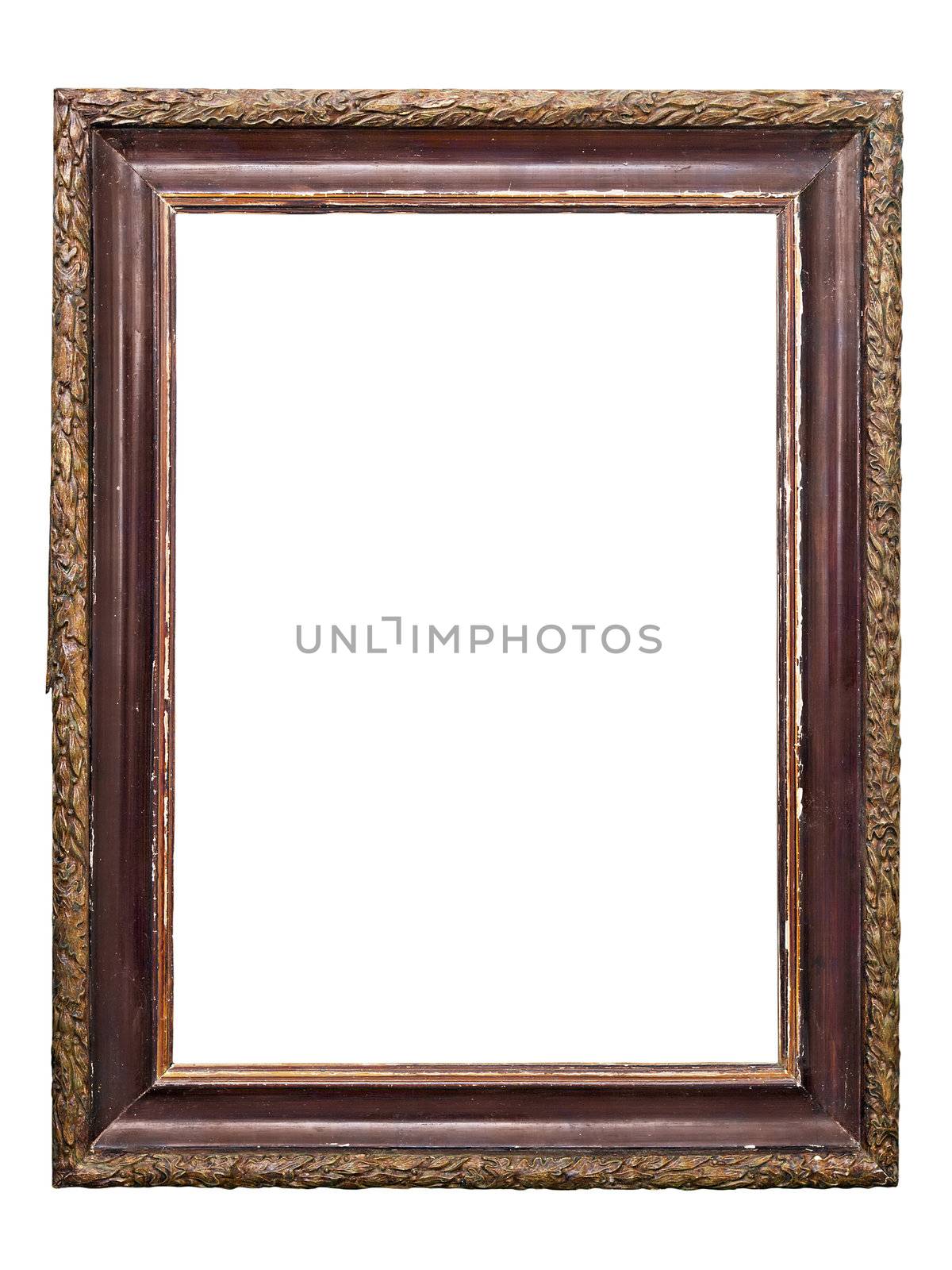 old vintage picture frames isolated on white background