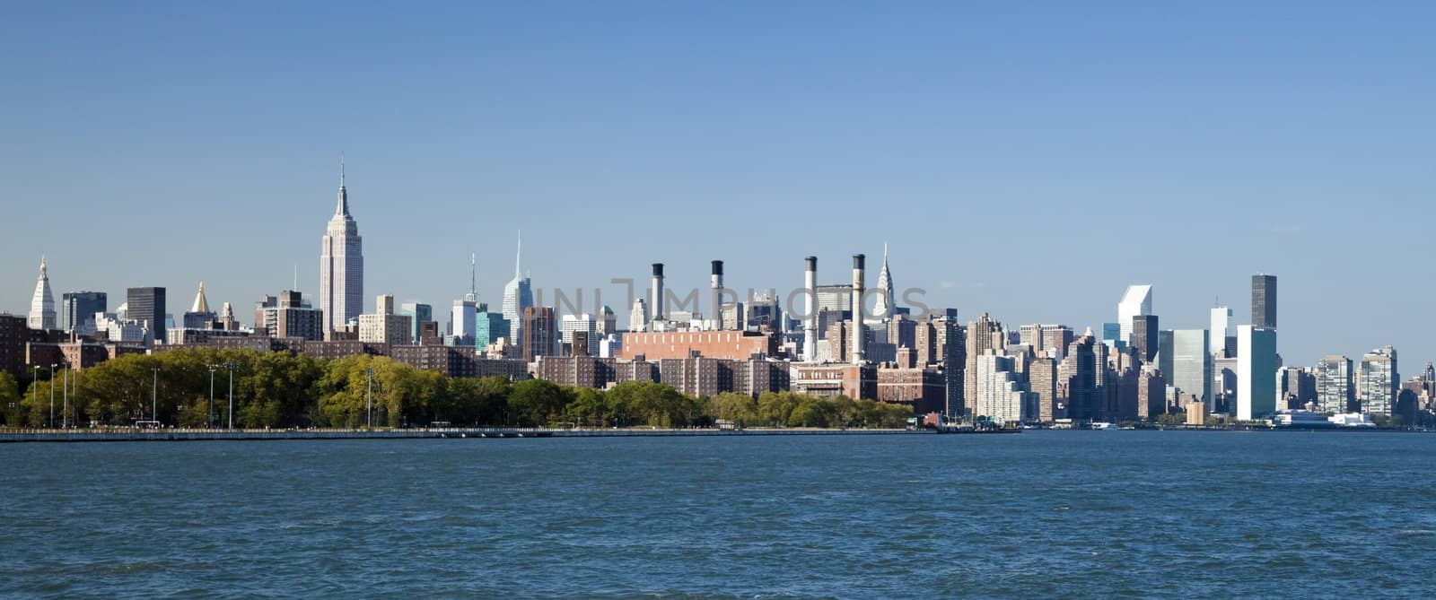 The New York City Uptown skyline at the afternoon