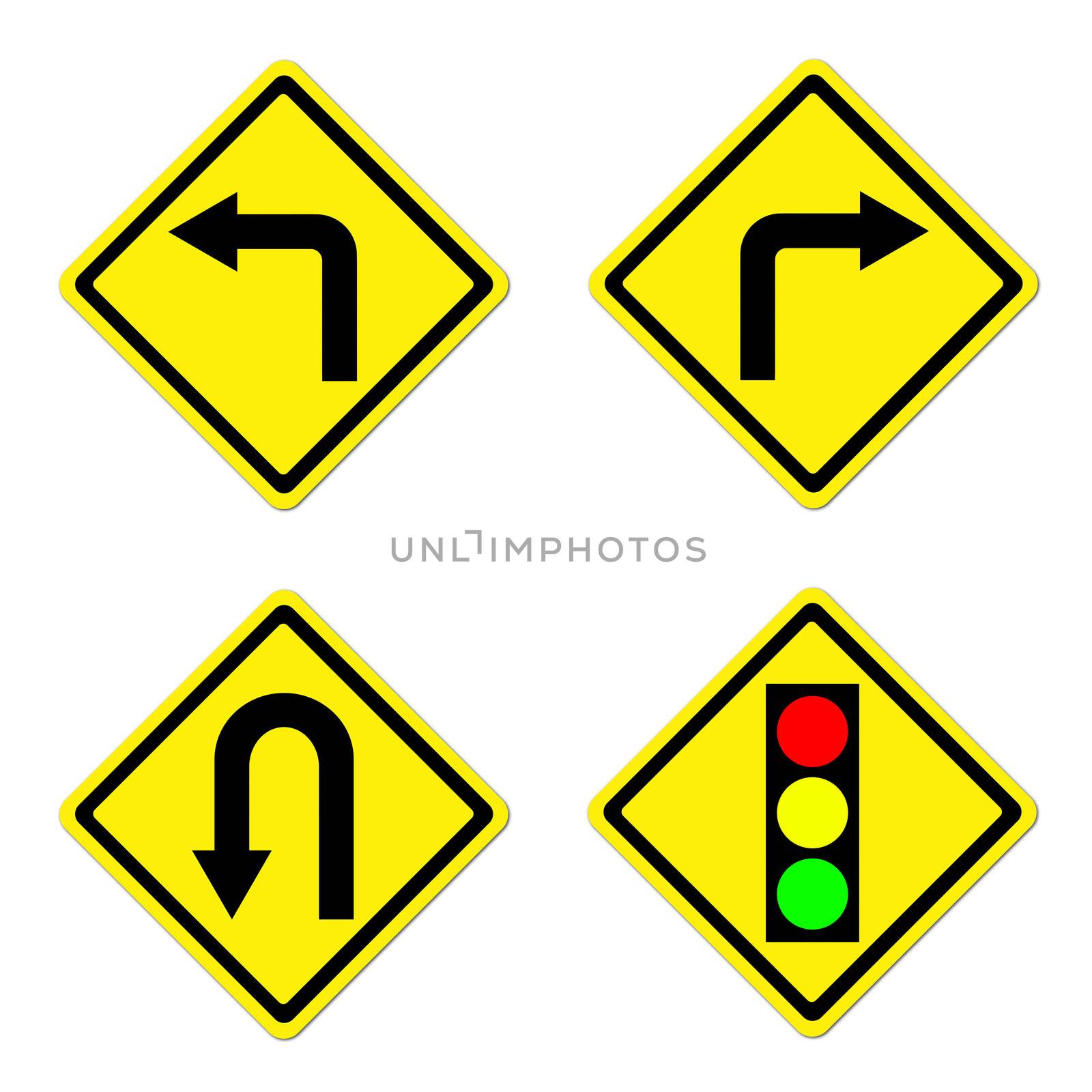 4 warning sign on white background