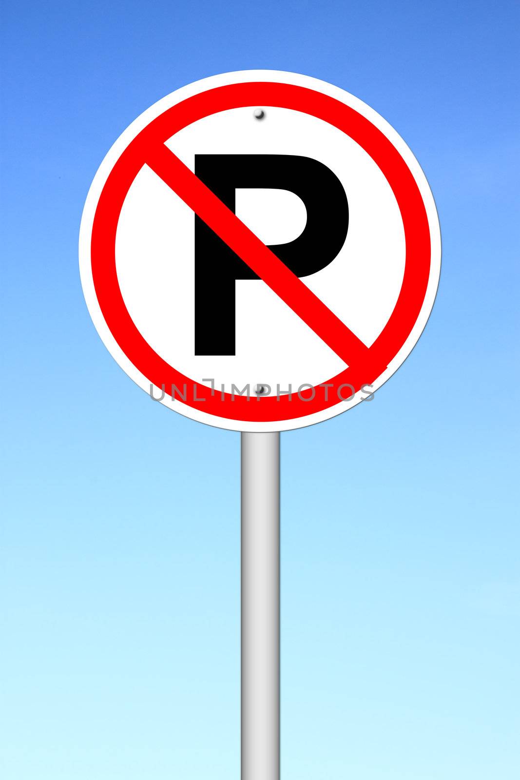 No parking sign over  blue sky by geargodz