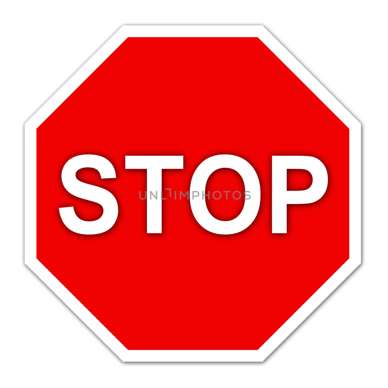 stop sign on white background