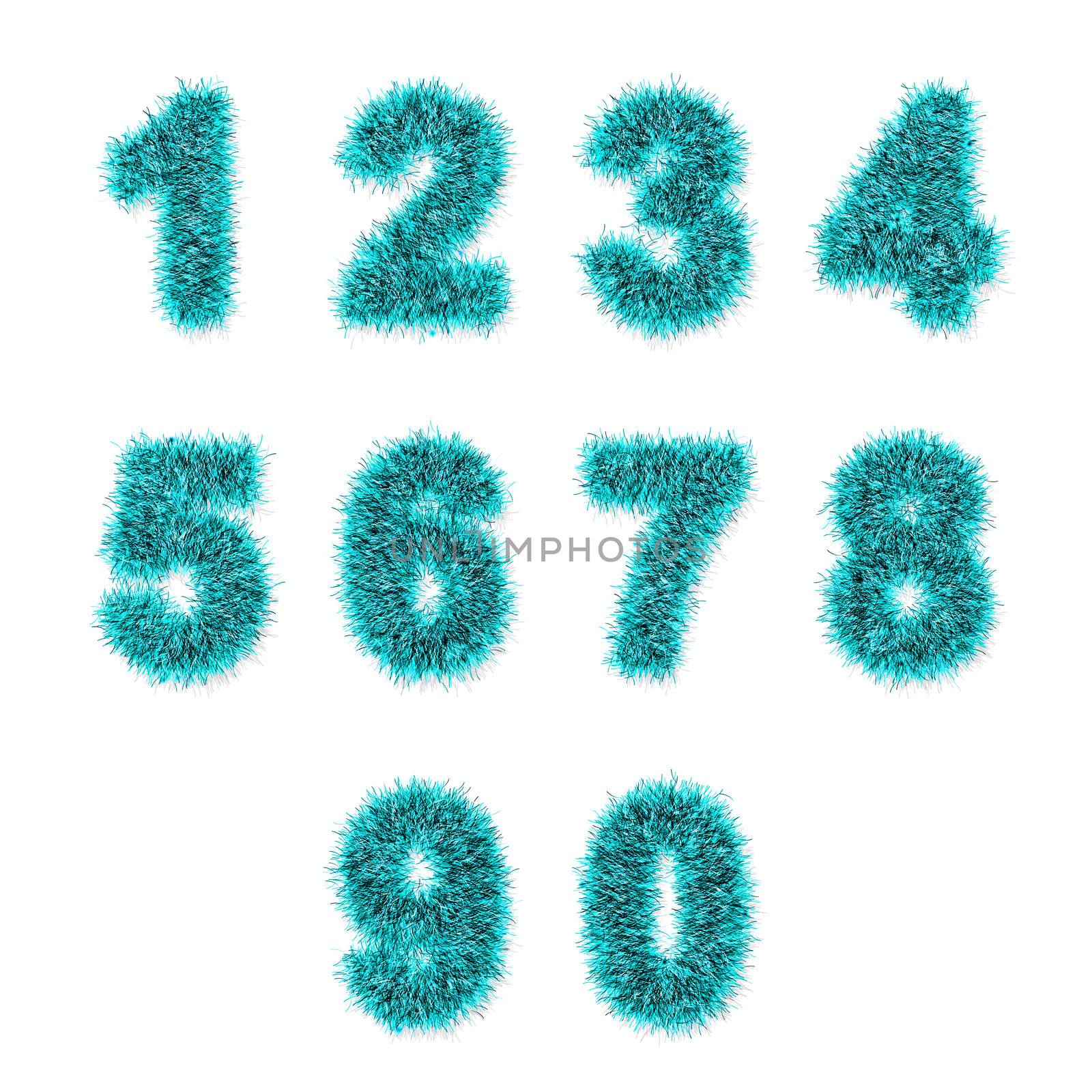 light blue tinsel digits on white by geargodz
