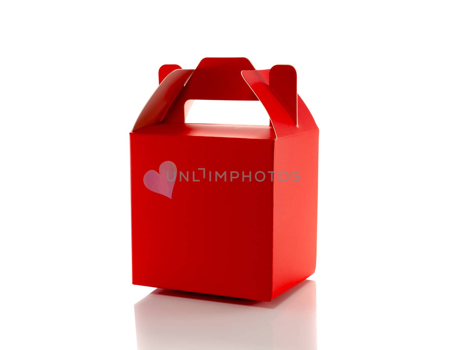 red gift box isolated on white