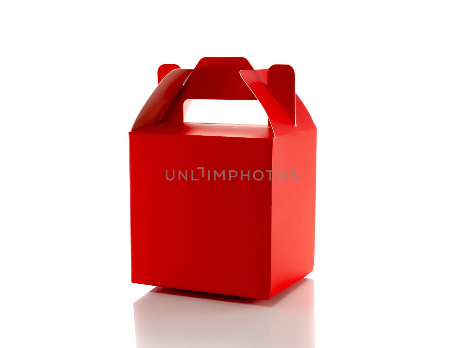 red gift box isolated on white