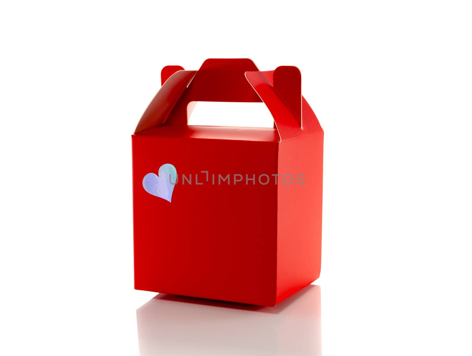 red gift box isolated on white