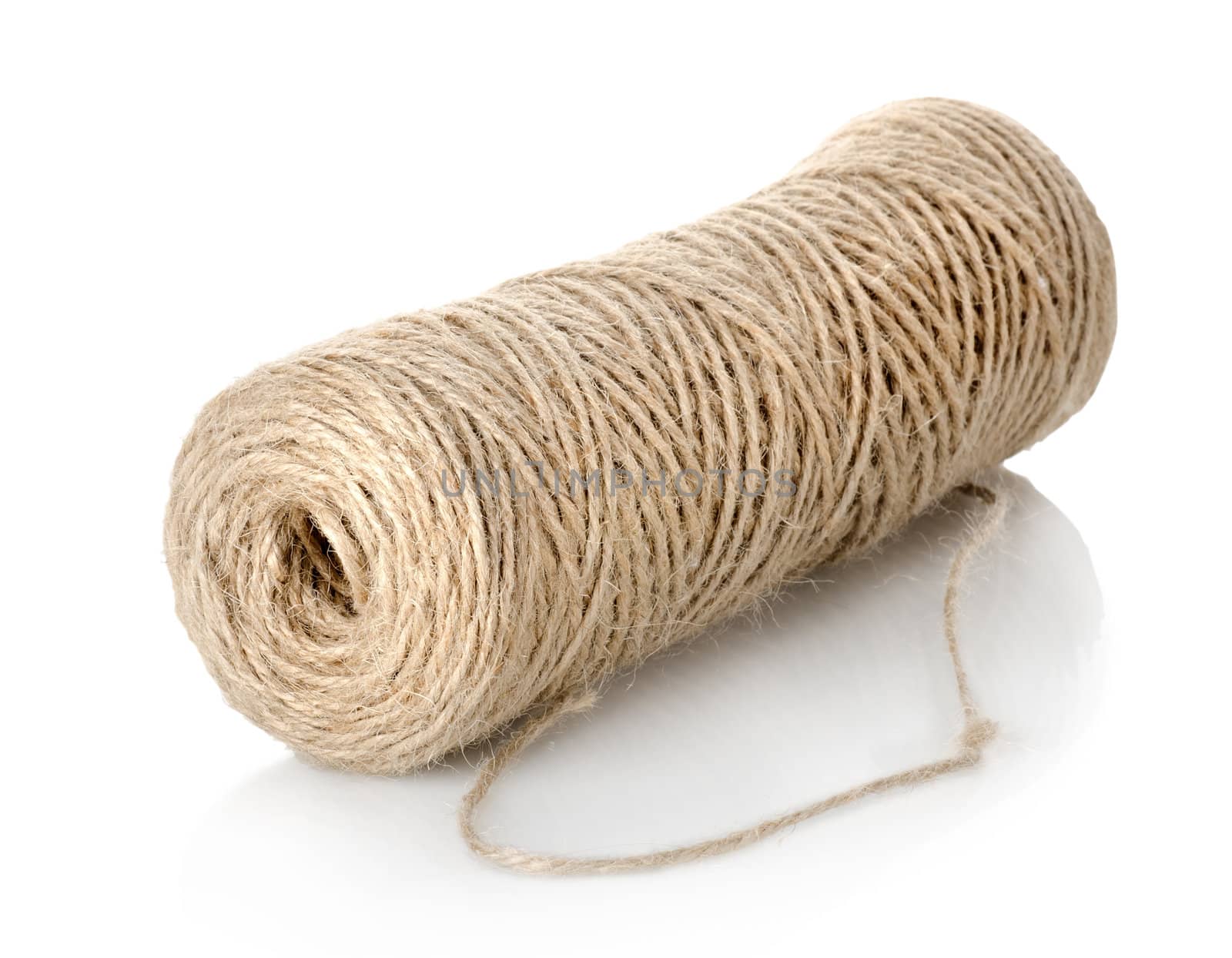 Grey rope isolated on a white background