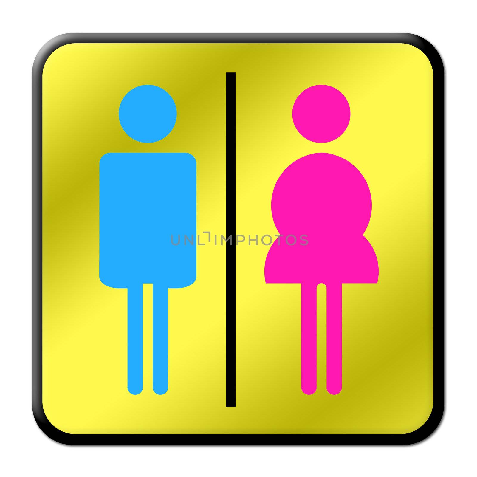Colored Man & Woman restroom sign by geargodz