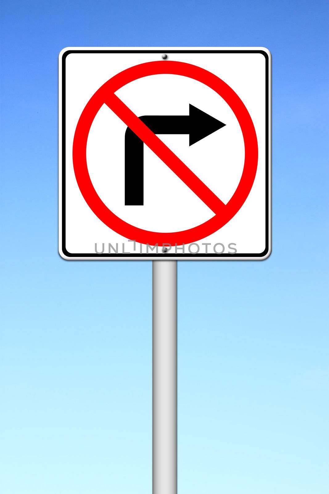 Road sign don't turn right by geargodz