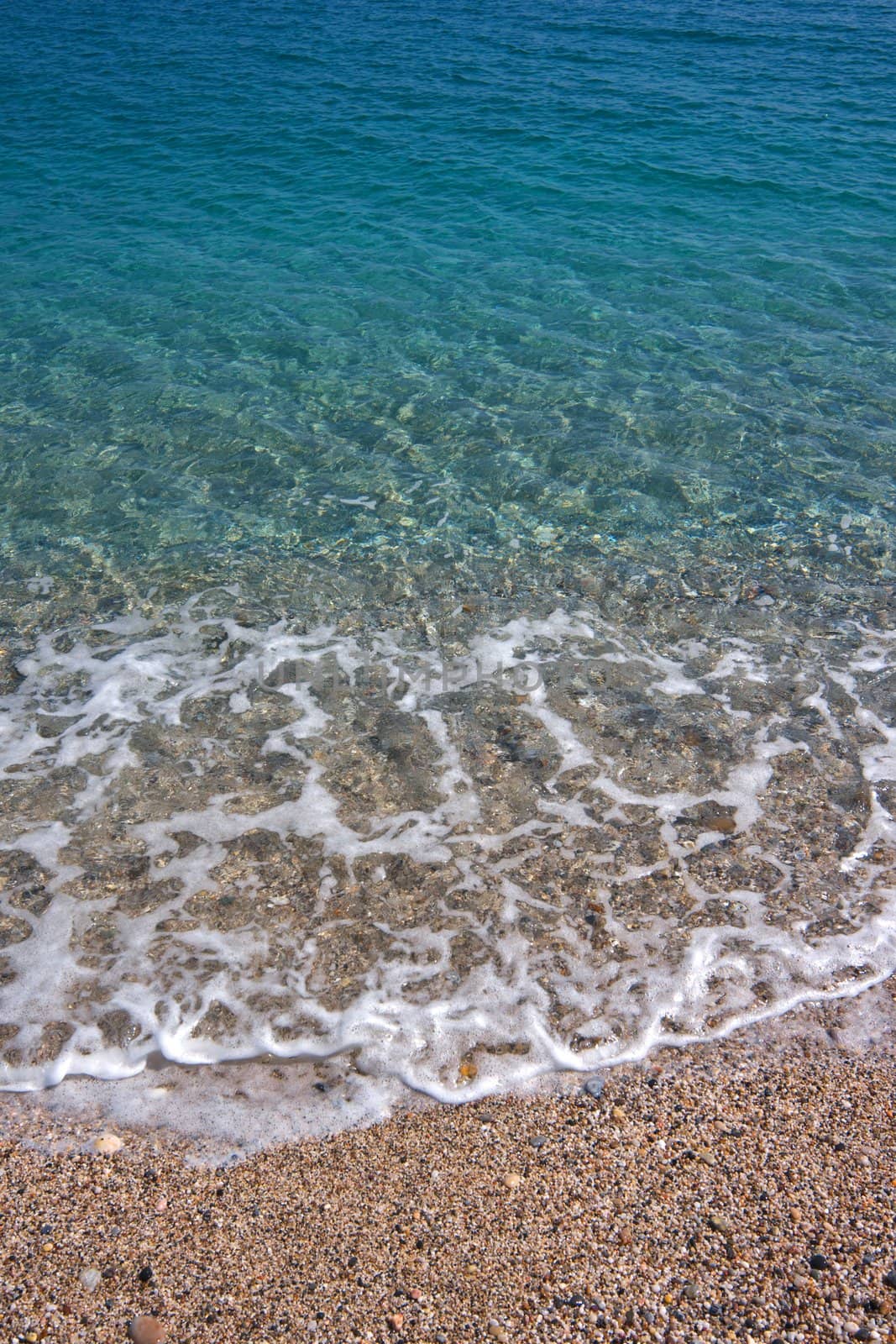 beach and blue sea in Spain. Mediterranean Sea