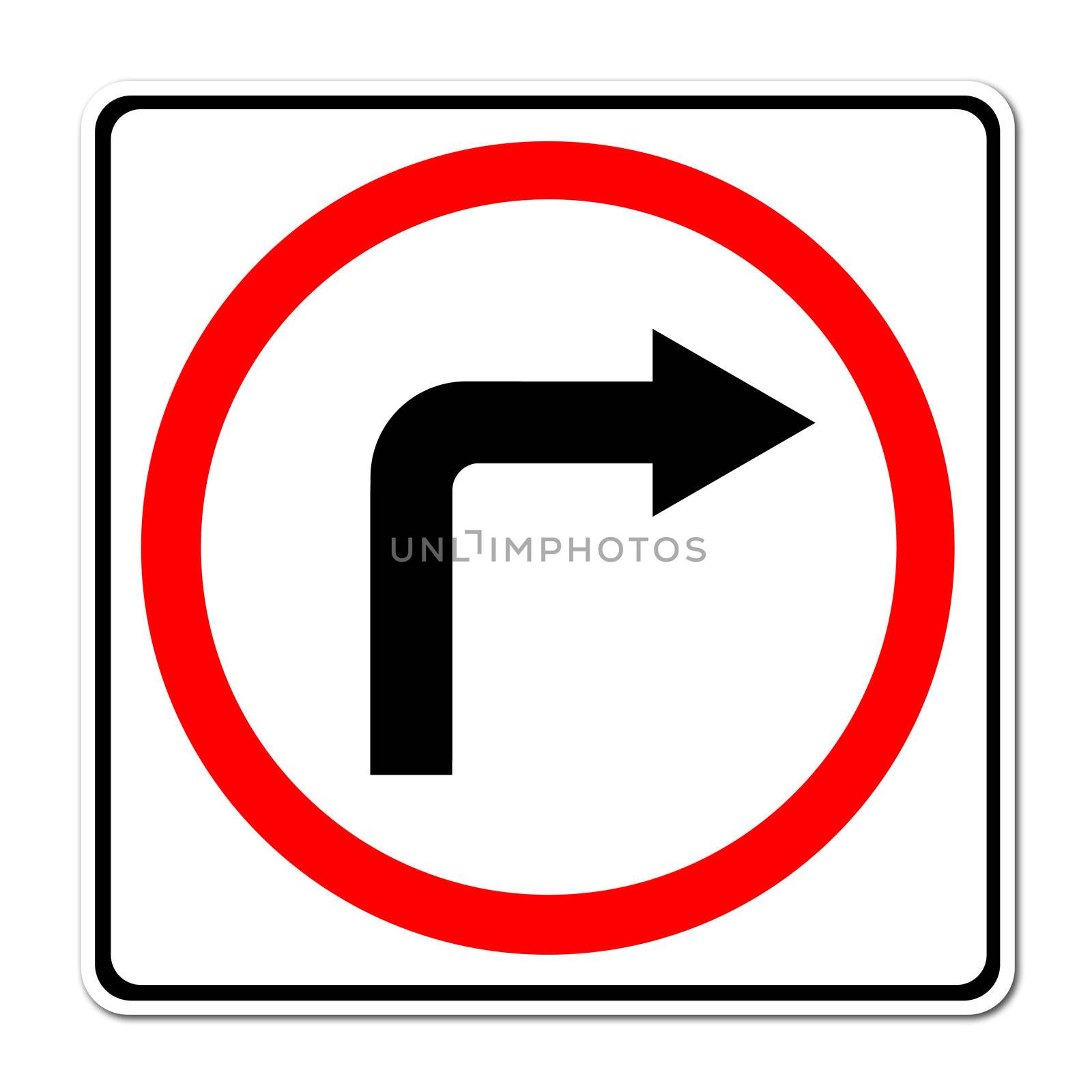 Traffic sign show the turn right by geargodz