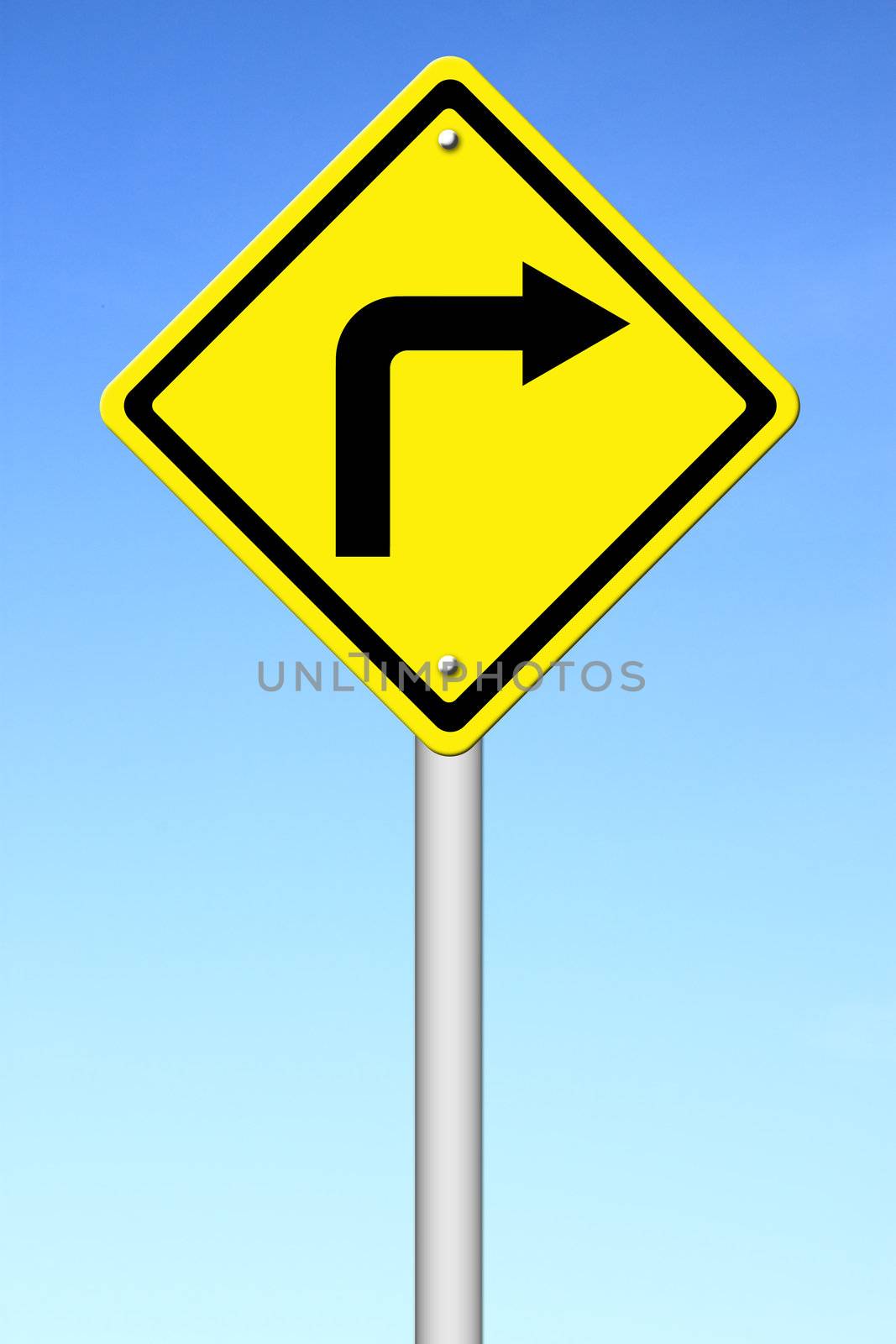 Road Sign - Right Turn Warning by geargodz