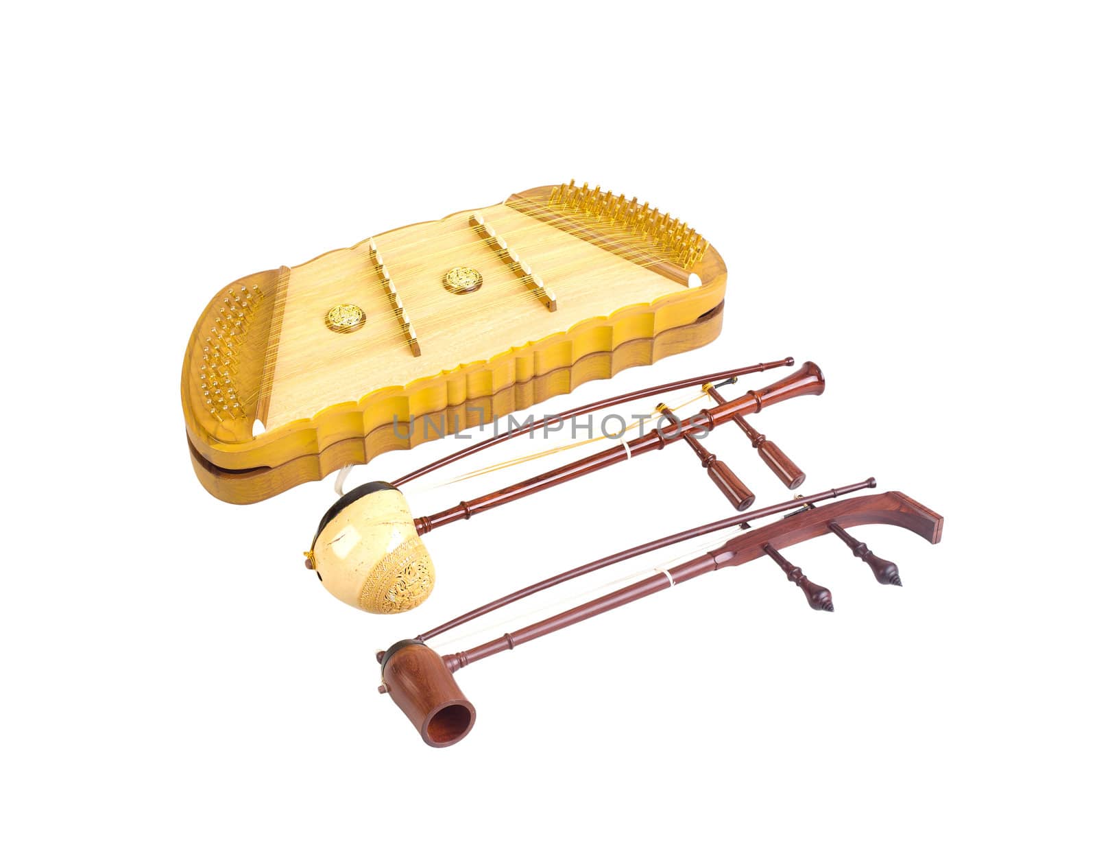 Thai asian music instrument isolated on white 