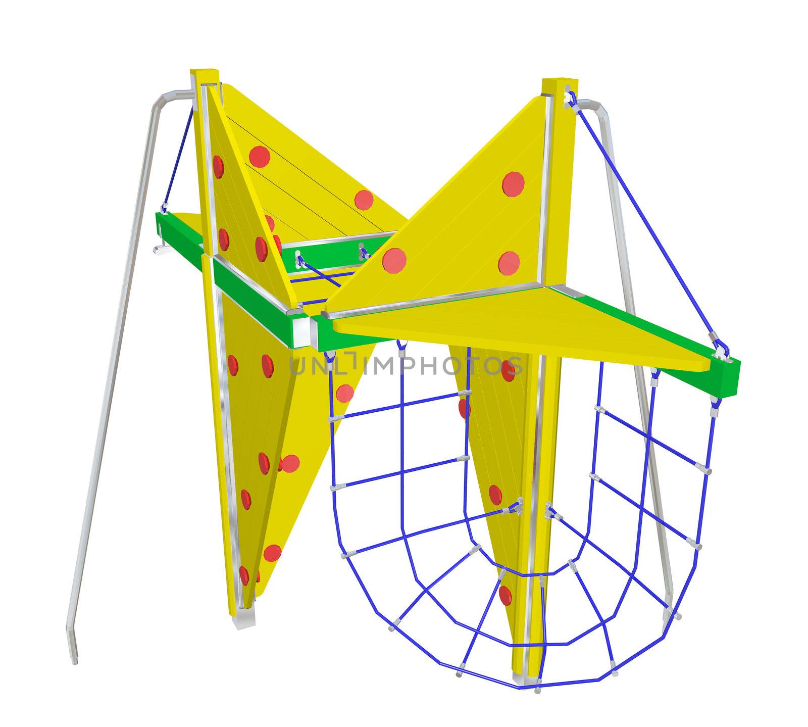 Play and climbing net, 3D illustration by Morphart