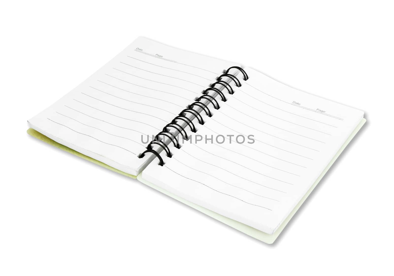 small notebook on white background