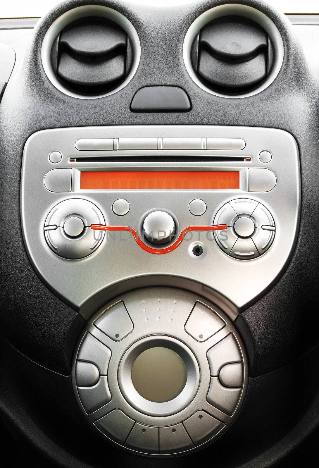 control panel and cd in a modern car