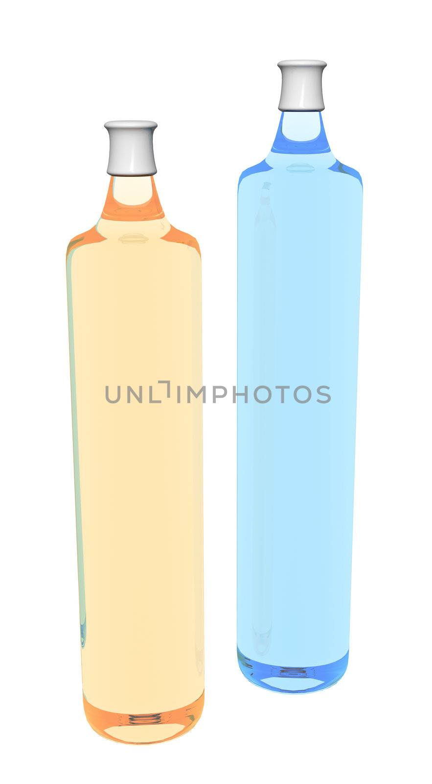 Shampoo bottles, 3D illustration by Morphart
