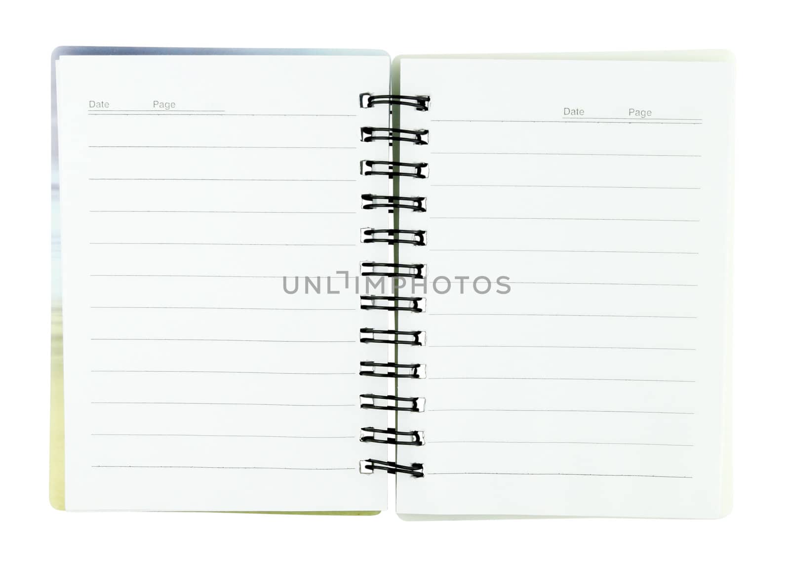 small notebook with blank on white background