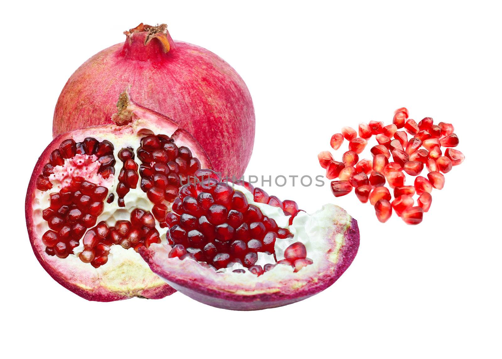 Pomegranate isolated on white background by NickNick