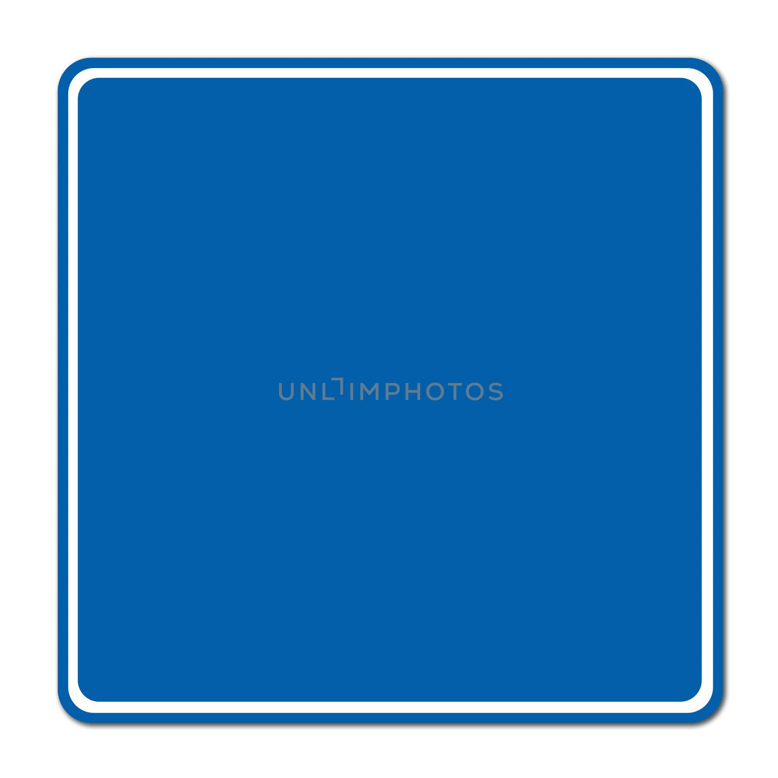 blue blank sign on white background