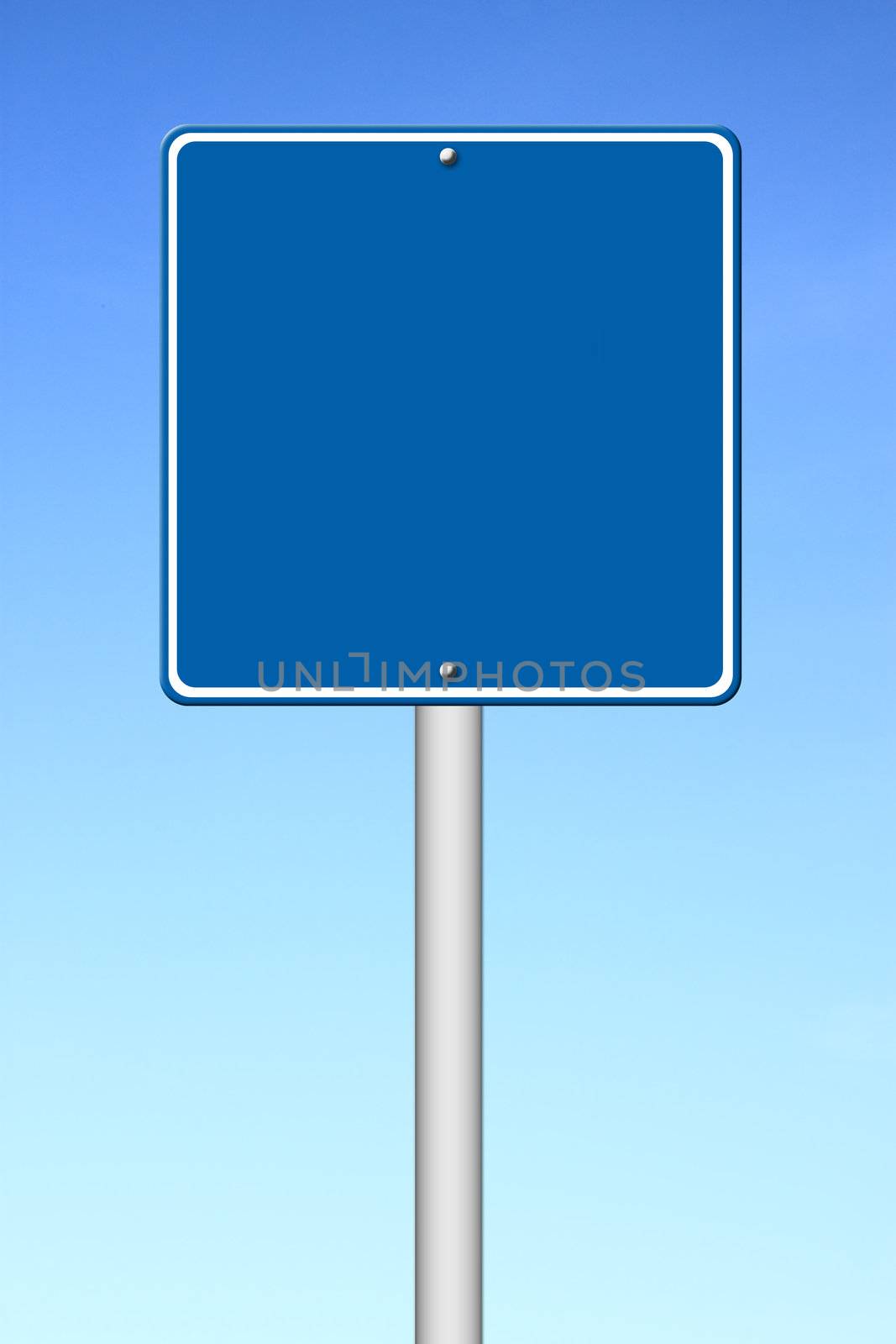 blue blank sign with blue sky