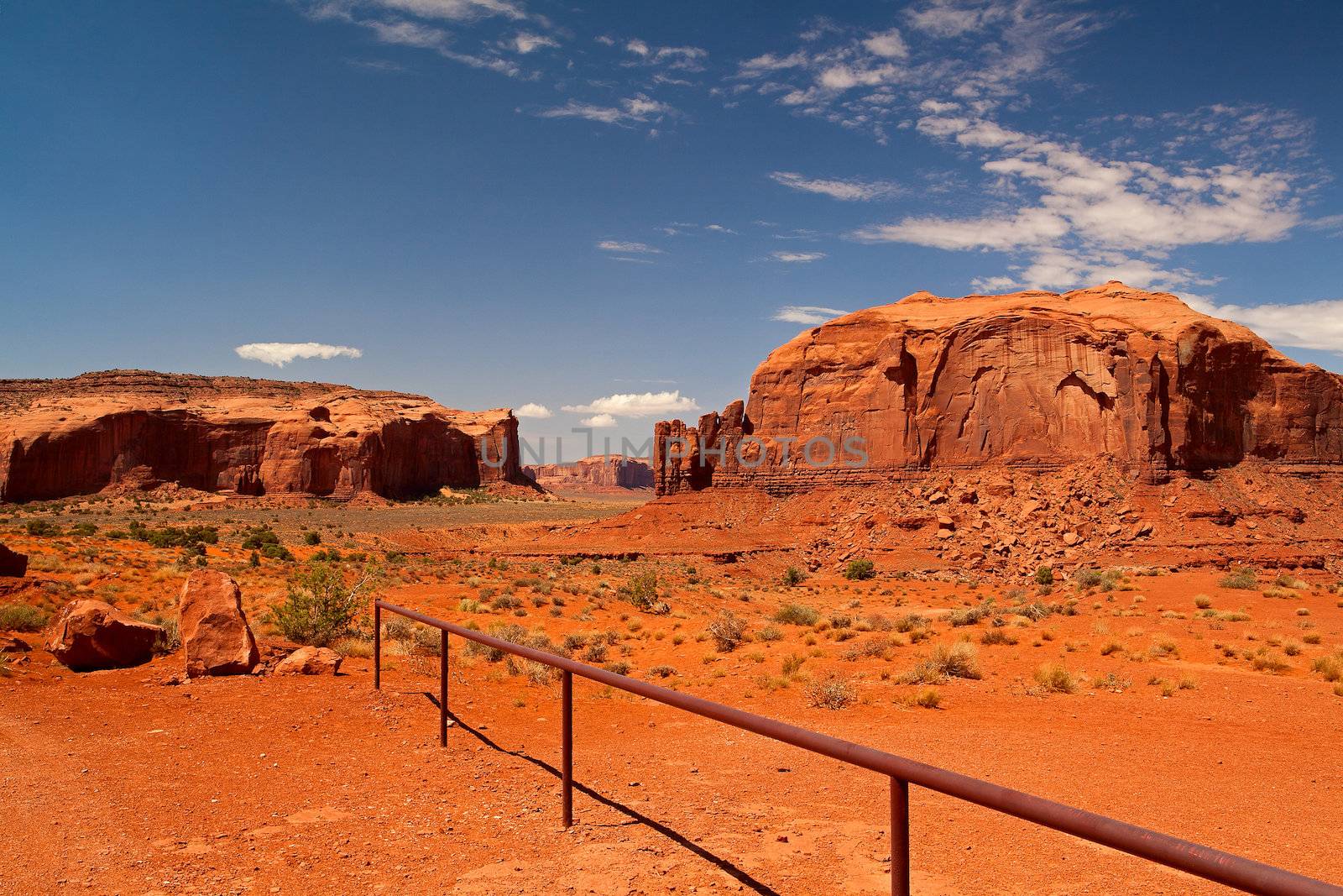 Peaks of rock formations in the Navajo Park of Monument Valley Utah