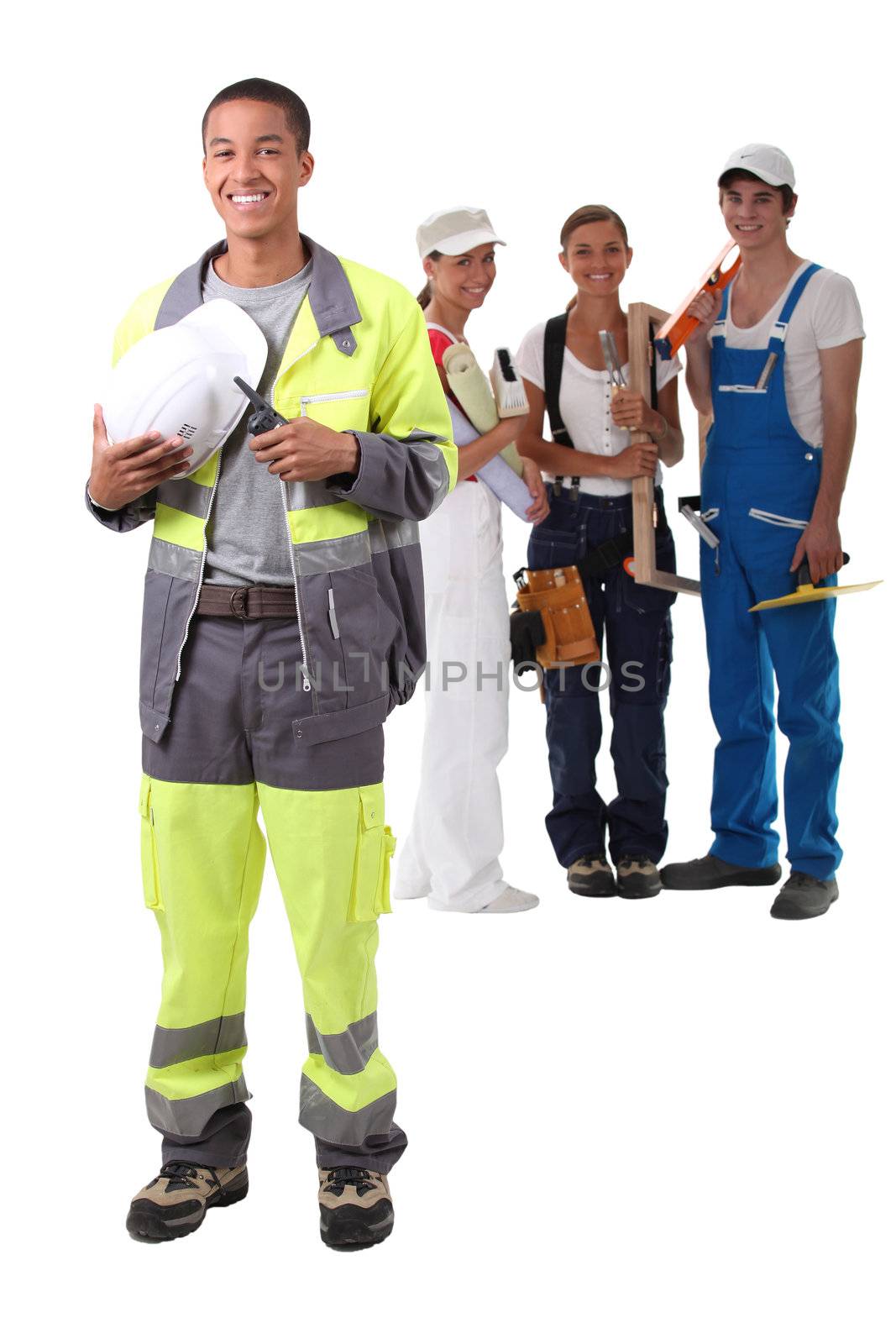 A team of construction worker. by phovoir