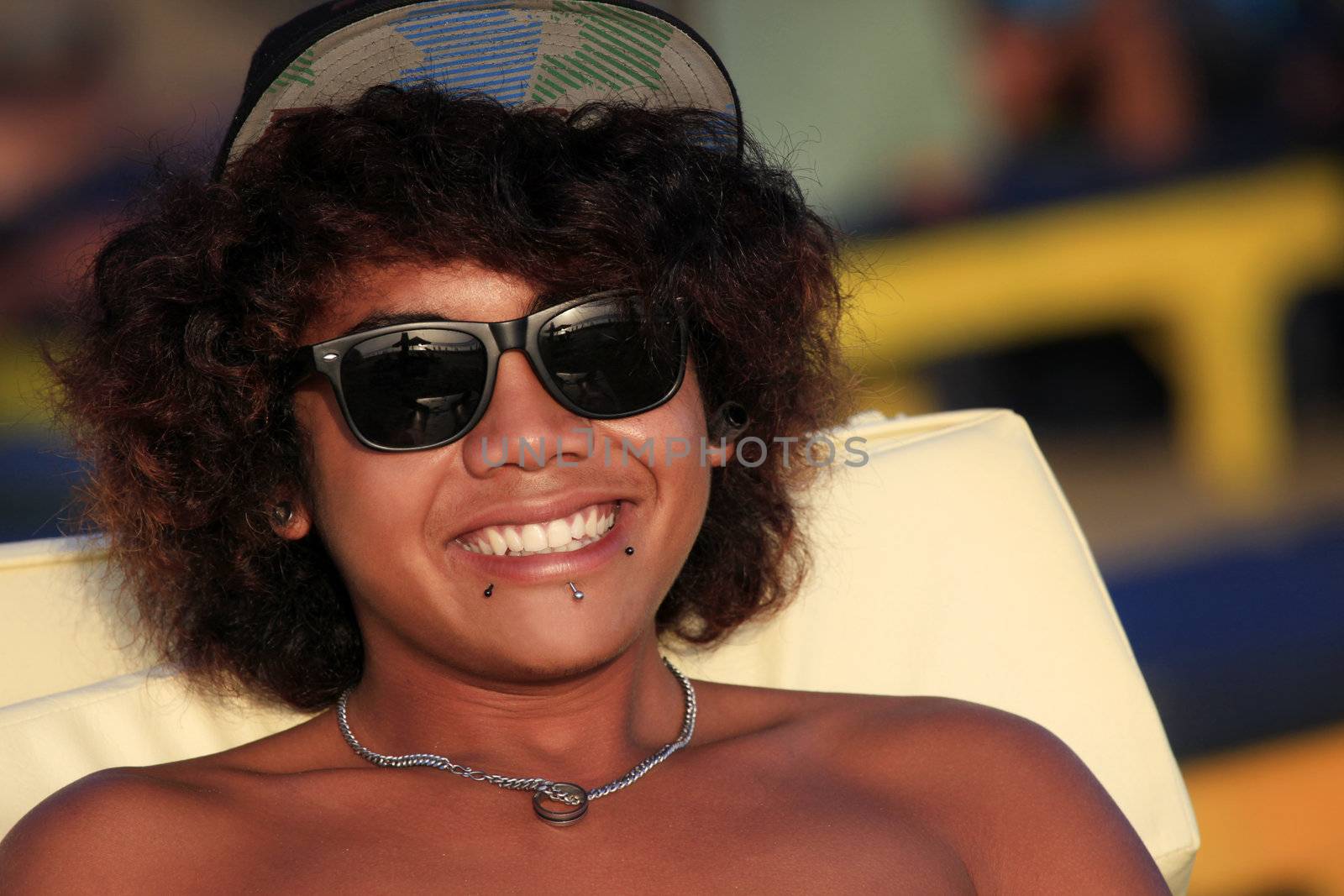 Portrait of young Asian boy smiling. Bali. Indonesia