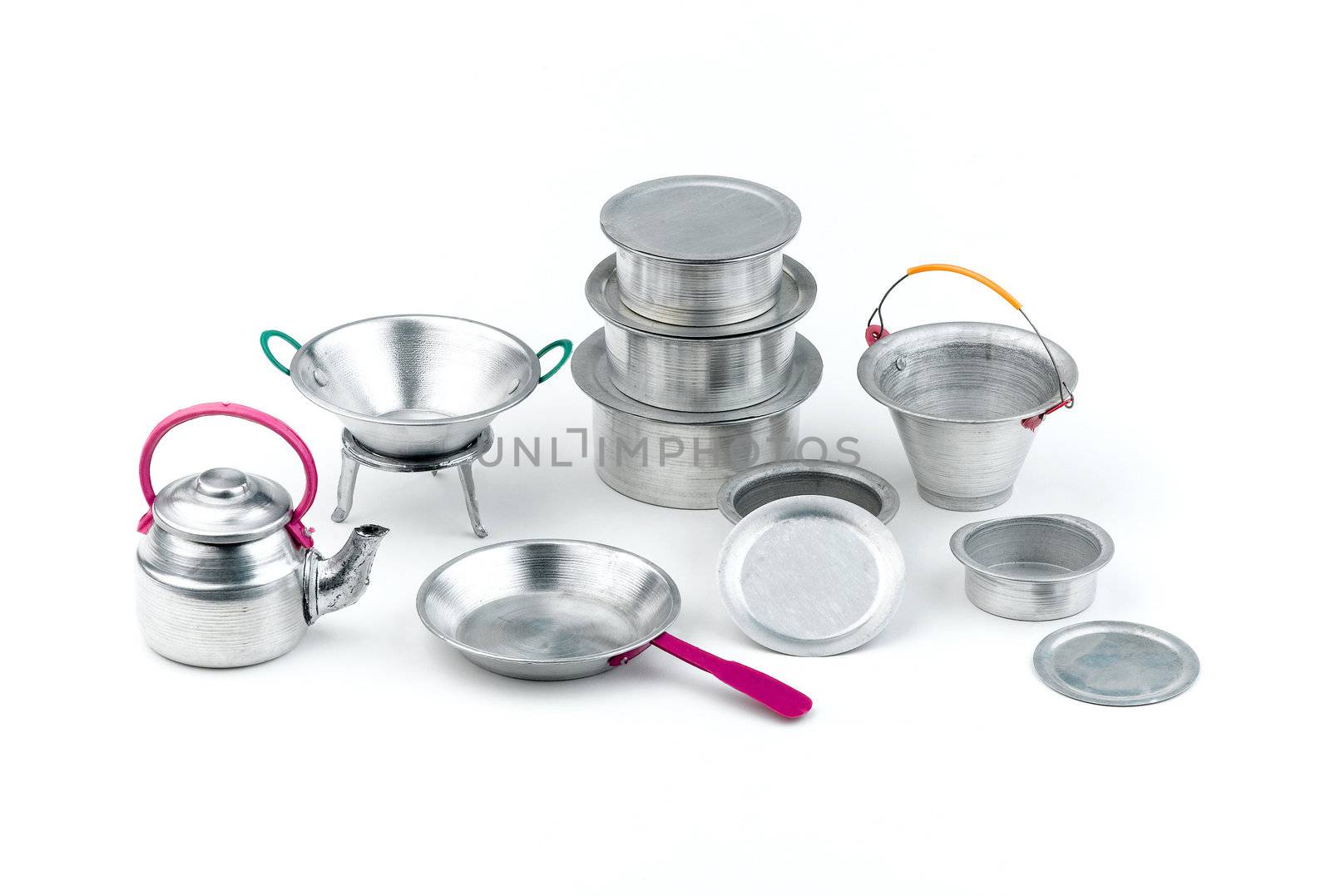 Miniature size toys made of tin for kid isolated